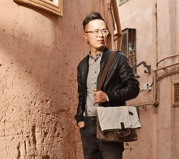 Canvas Mens Cool Messenger Bag Shoulder Bag Handbag Tote Bag For Men
