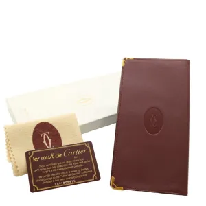 Cartier Leather Long Bill Wallet (Bi-Fold) (Pre-Owned)