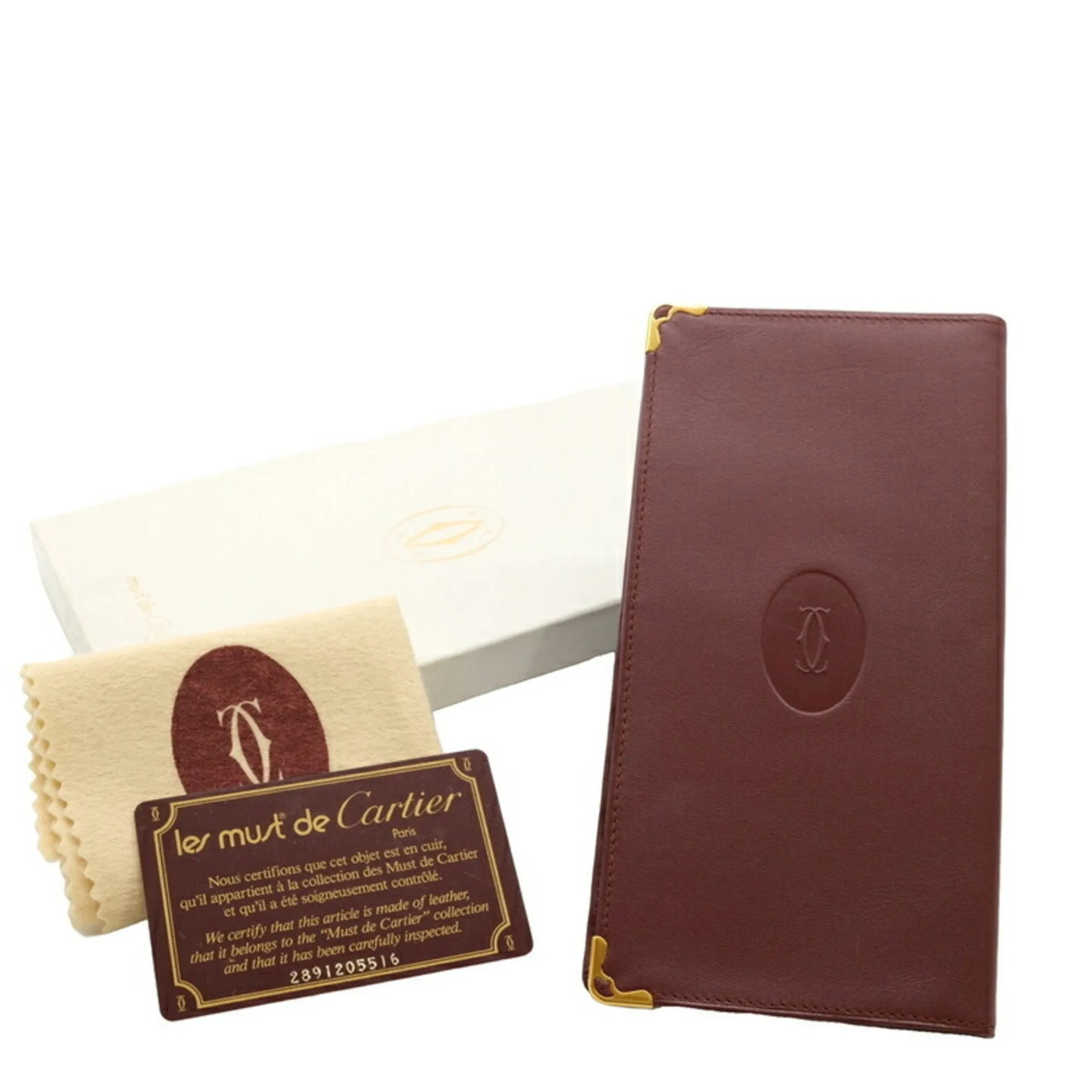 Cartier Leather Long Bill Wallet (Bi-Fold) (Pre-Owned)