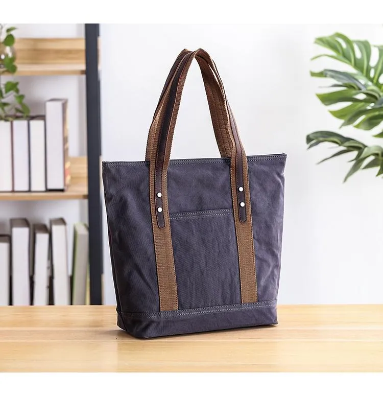 Casual Canvas Mens Womens Large 14???? Khaki Handbag Tote Bag Brown Shoulder Bag Tote Purse For Men