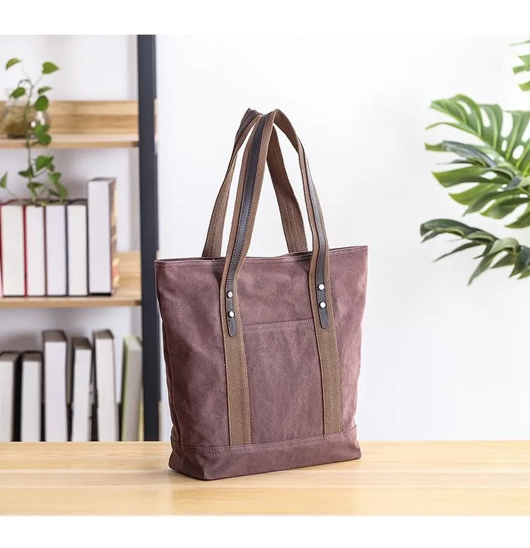 Casual Canvas Mens Womens Large 14???? Khaki Handbag Tote Bag Brown Shoulder Bag Tote Purse For Men