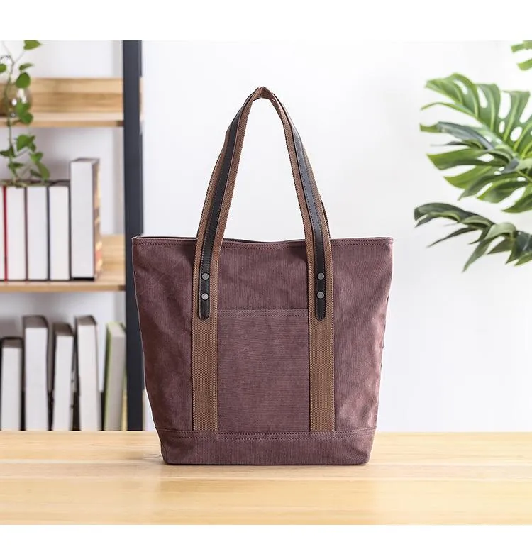 Casual Canvas Mens Womens Large 14???? Khaki Handbag Tote Bag Brown Shoulder Bag Tote Purse For Men