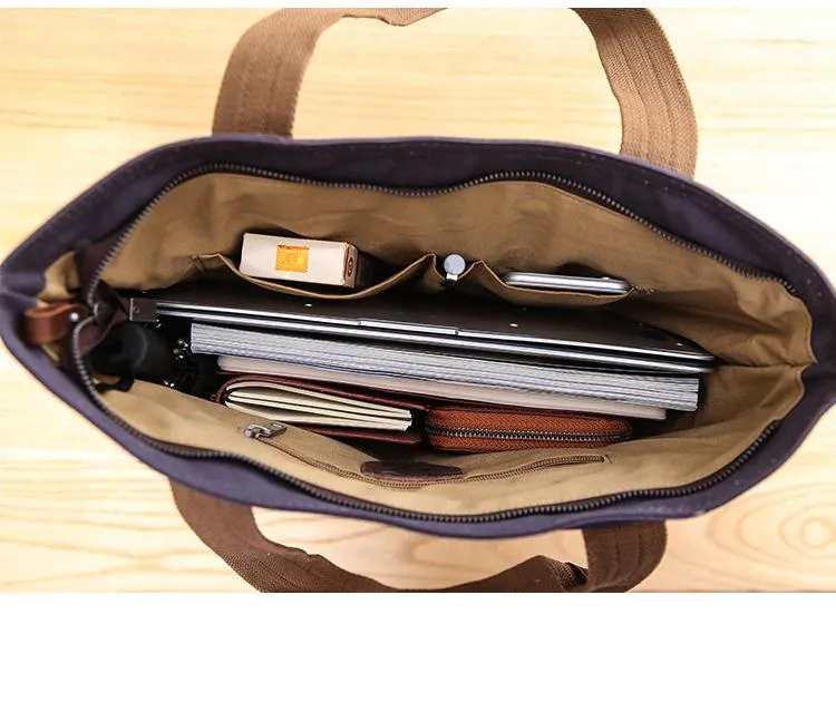 Casual Canvas Mens Womens Large 14???? Khaki Handbag Tote Bag Brown Shoulder Bag Tote Purse For Men