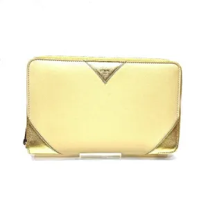 Celine gold yellow Leather Long Wallet (Bi-Fold) (Pre-Owned)