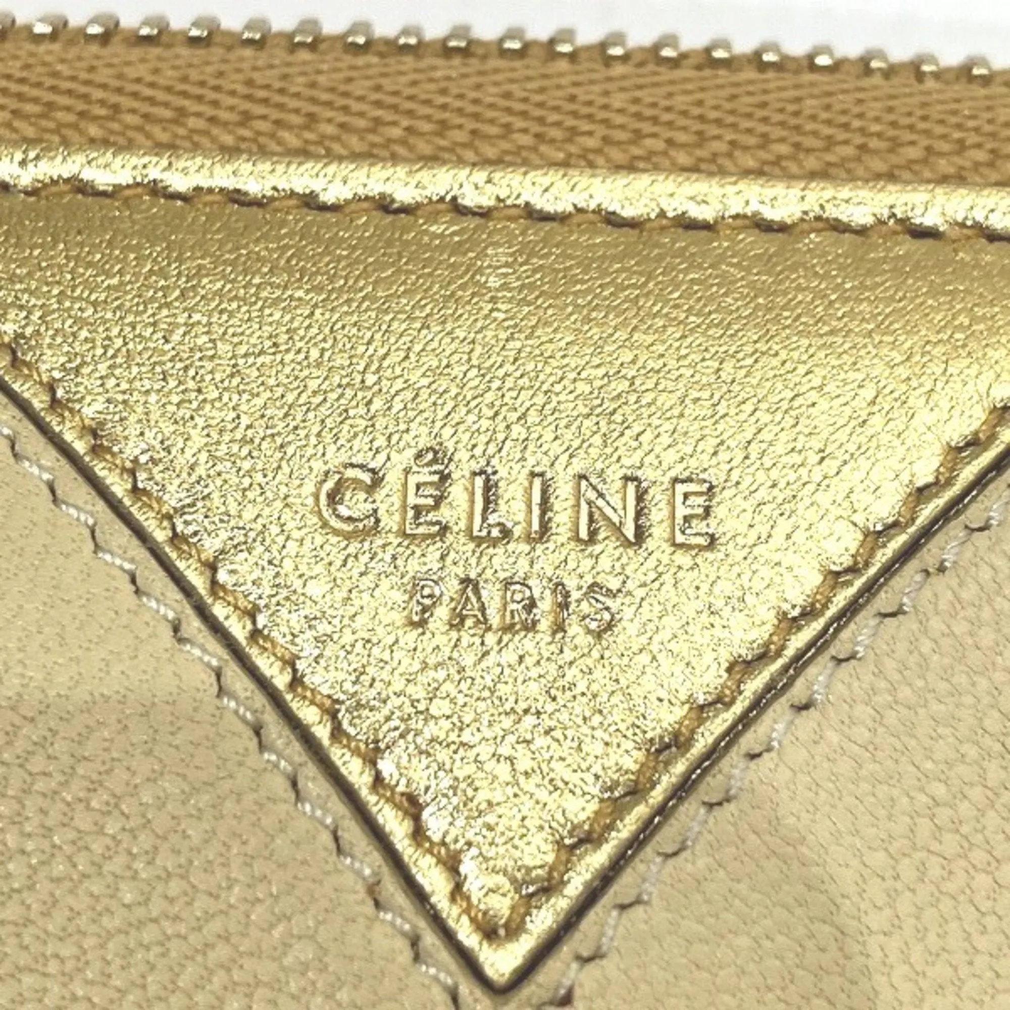 Celine gold yellow Leather Long Wallet (Bi-Fold) (Pre-Owned)