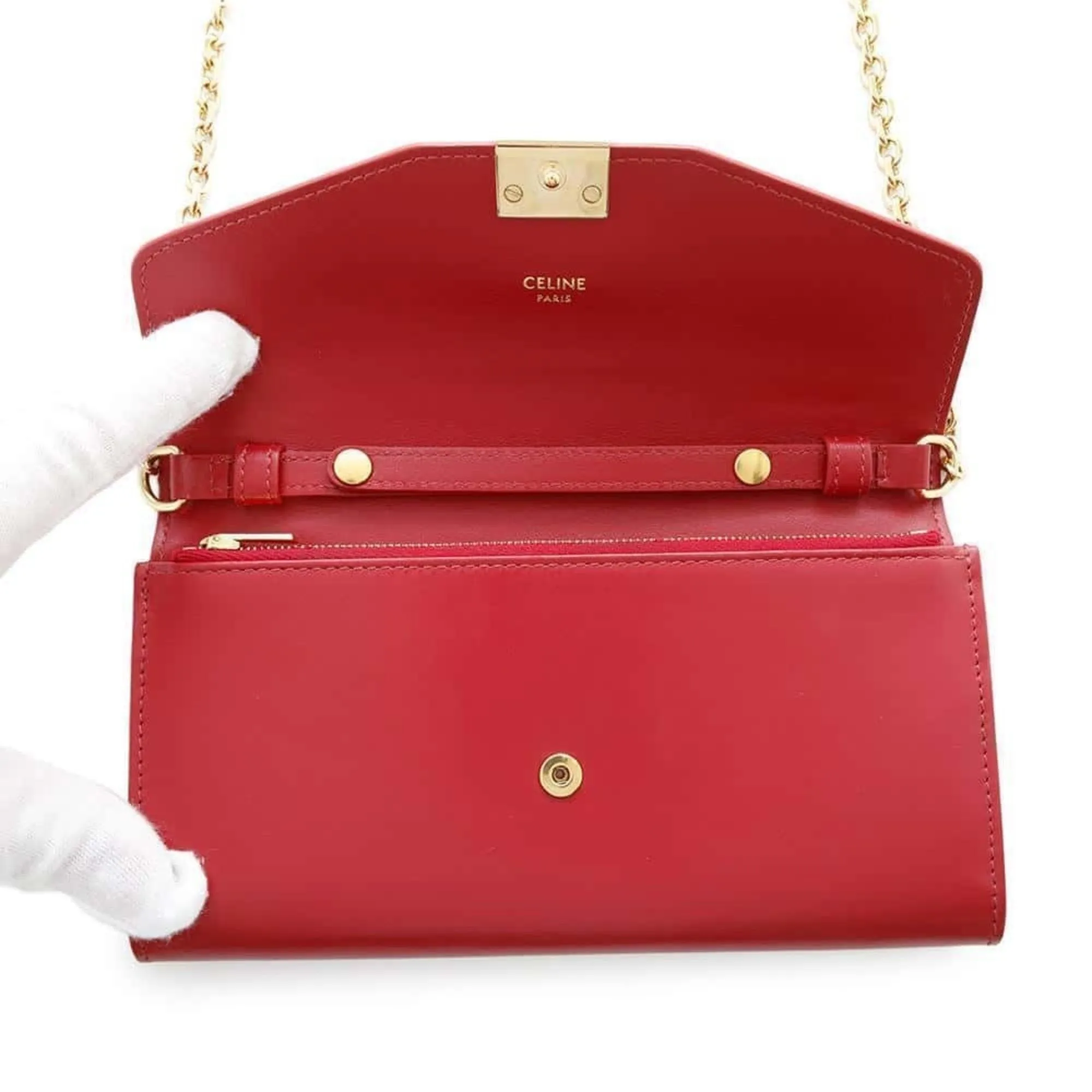 Celine Leather Chain/Shoulder Wallet (Pre-Owned)