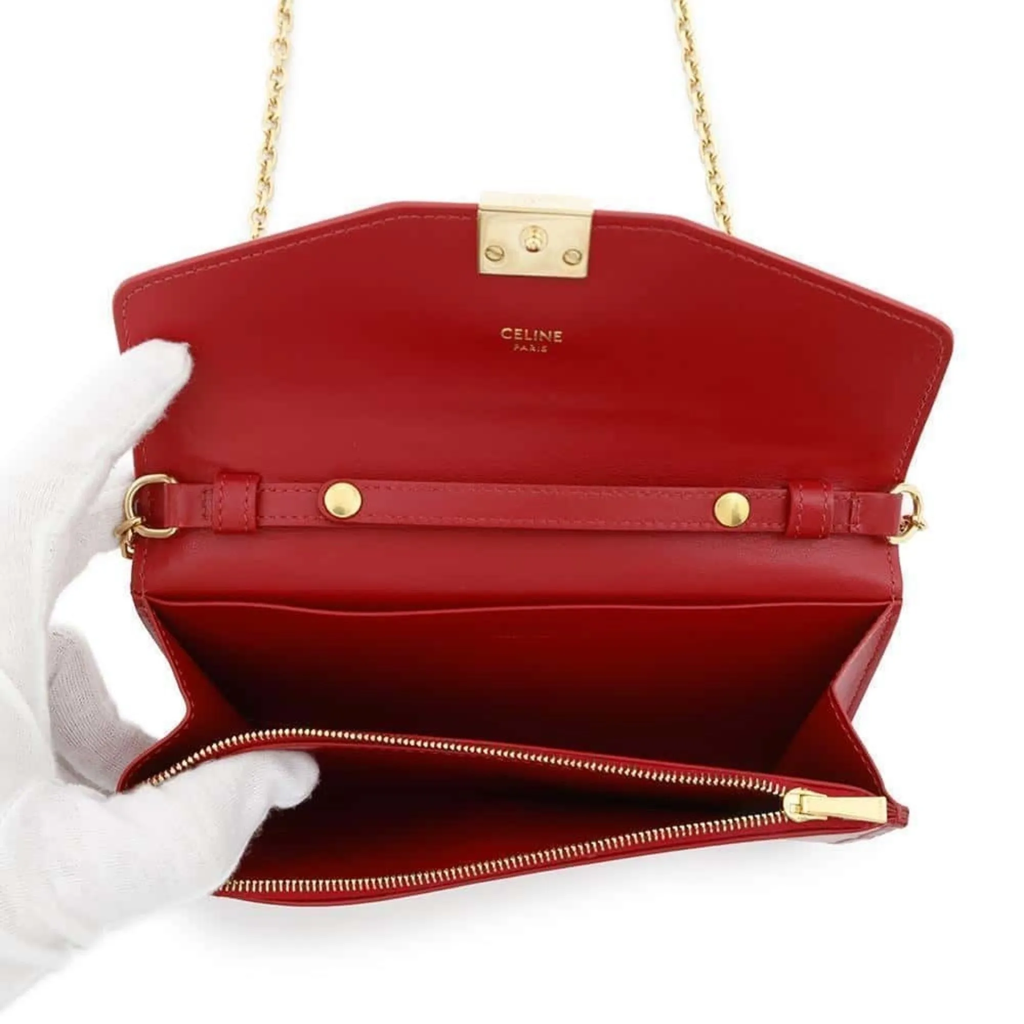 Celine Leather Chain/Shoulder Wallet (Pre-Owned)