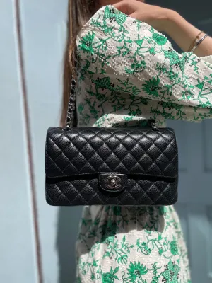Chanel Black Caviar Leather Medium Double Flap