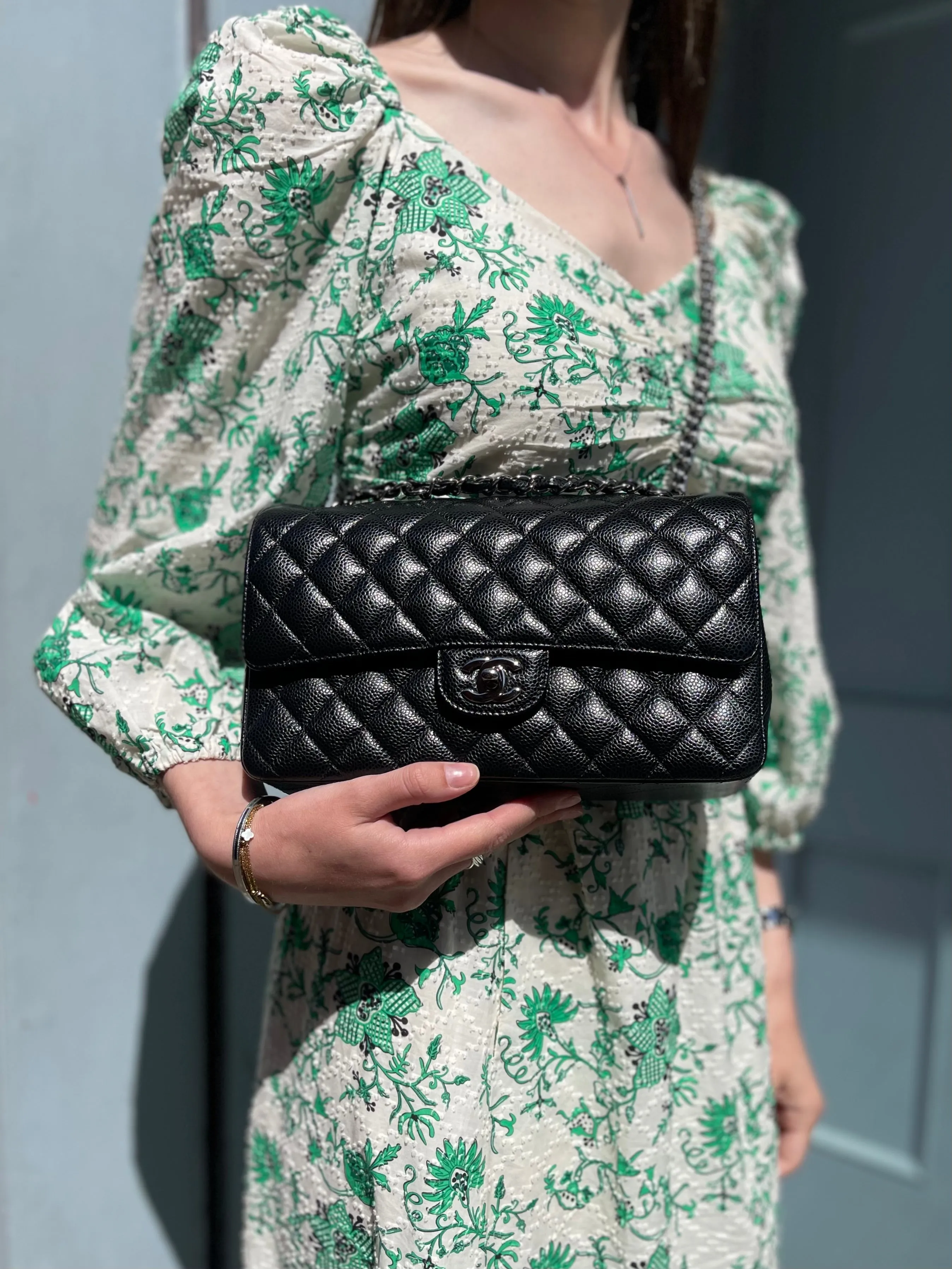 Chanel Black Caviar Leather Medium Double Flap