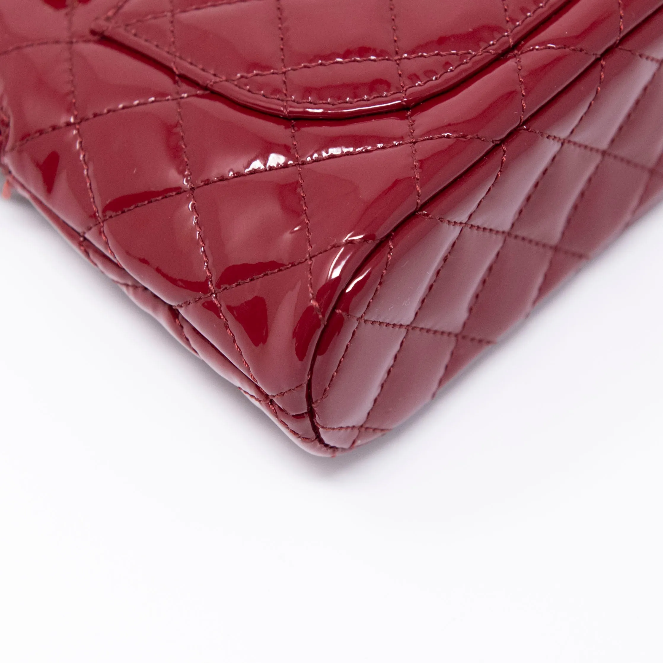 Chanel Burgundy Coco Clutch With Chain