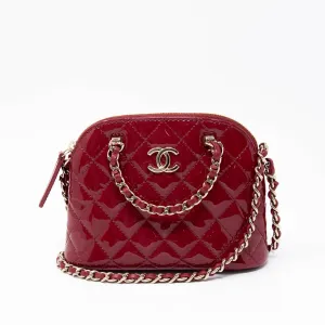 Chanel Burgundy Coco Clutch With Chain
