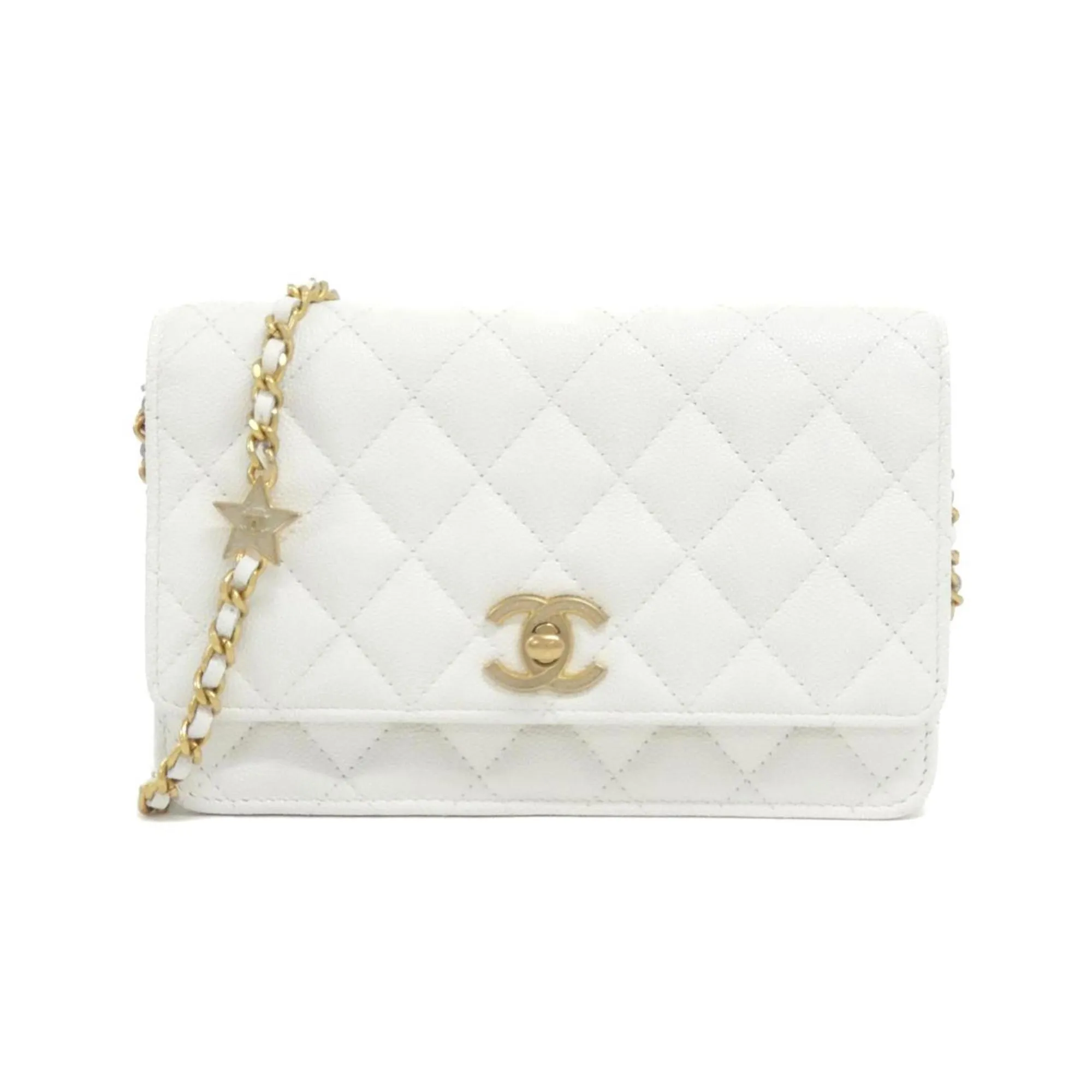 Chanel Grained Calfskin Chain/Shoulder Wallet (Pre-Owned)
