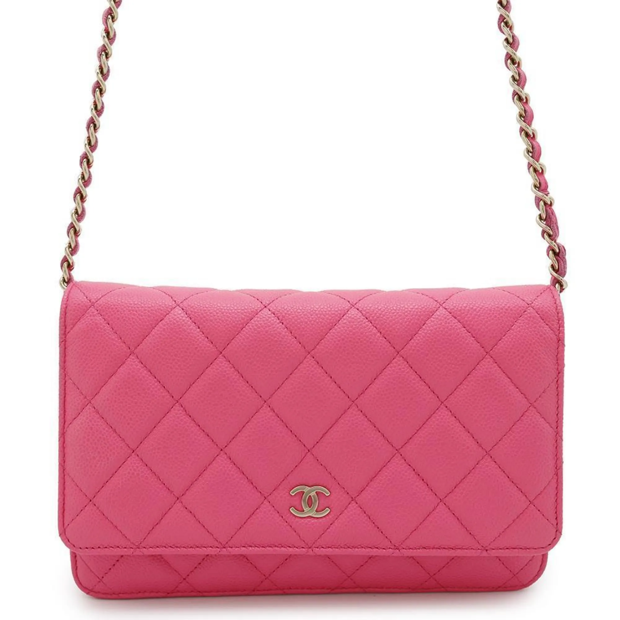 Chanel Grained Calfskin Chain/Shoulder Wallet (Pre-Owned)