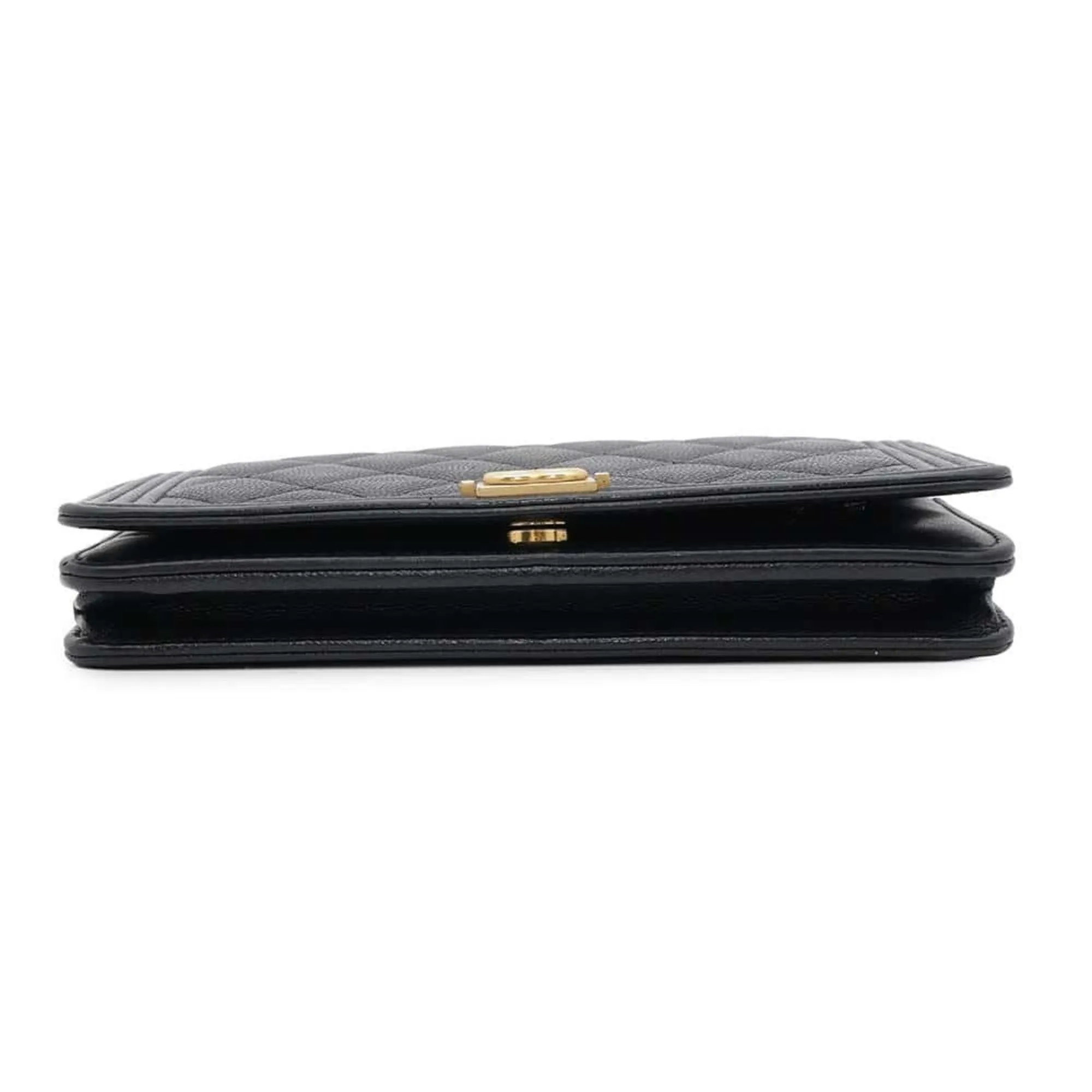 Chanel Grained Calfskin Chain/Shoulder Wallet (Pre-Owned)