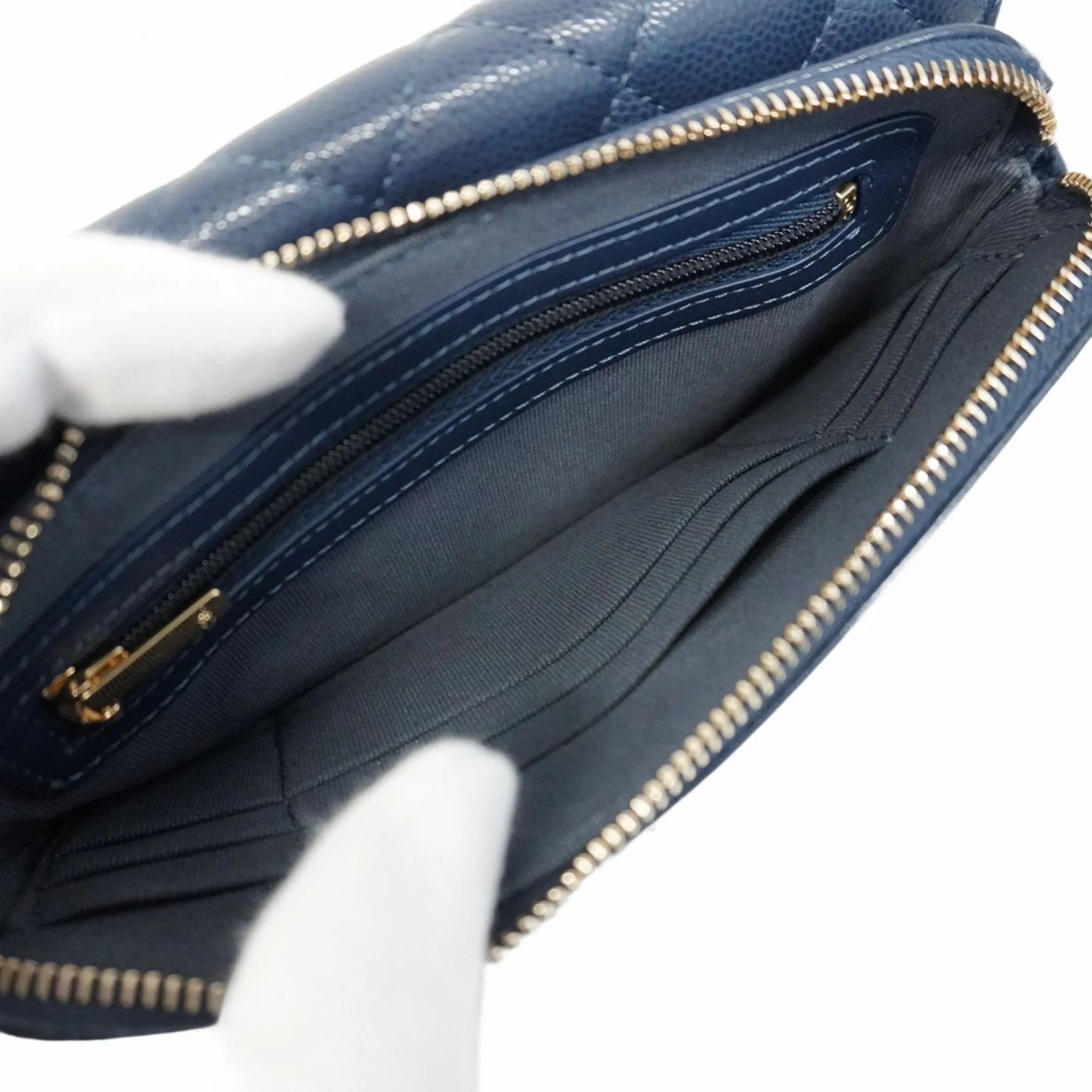 Chanel Grained Calfskin Chain/Shoulder Wallet (Pre-Owned)