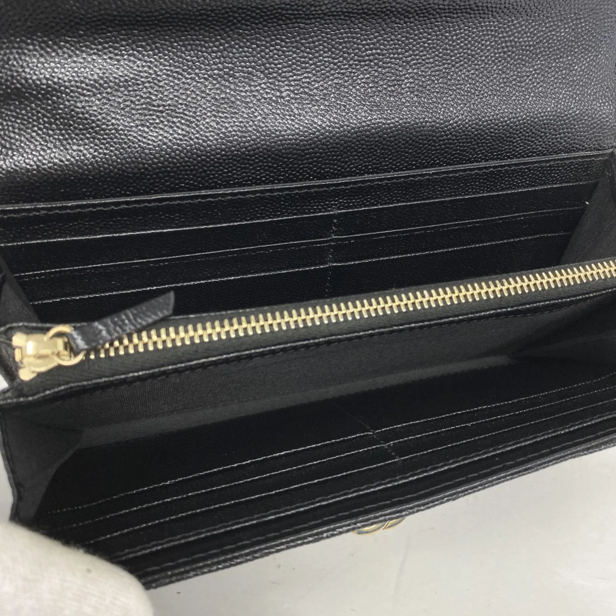 Chanel Grained Calfskin Long Wallet (Bi-Fold) (Pre-Owned)