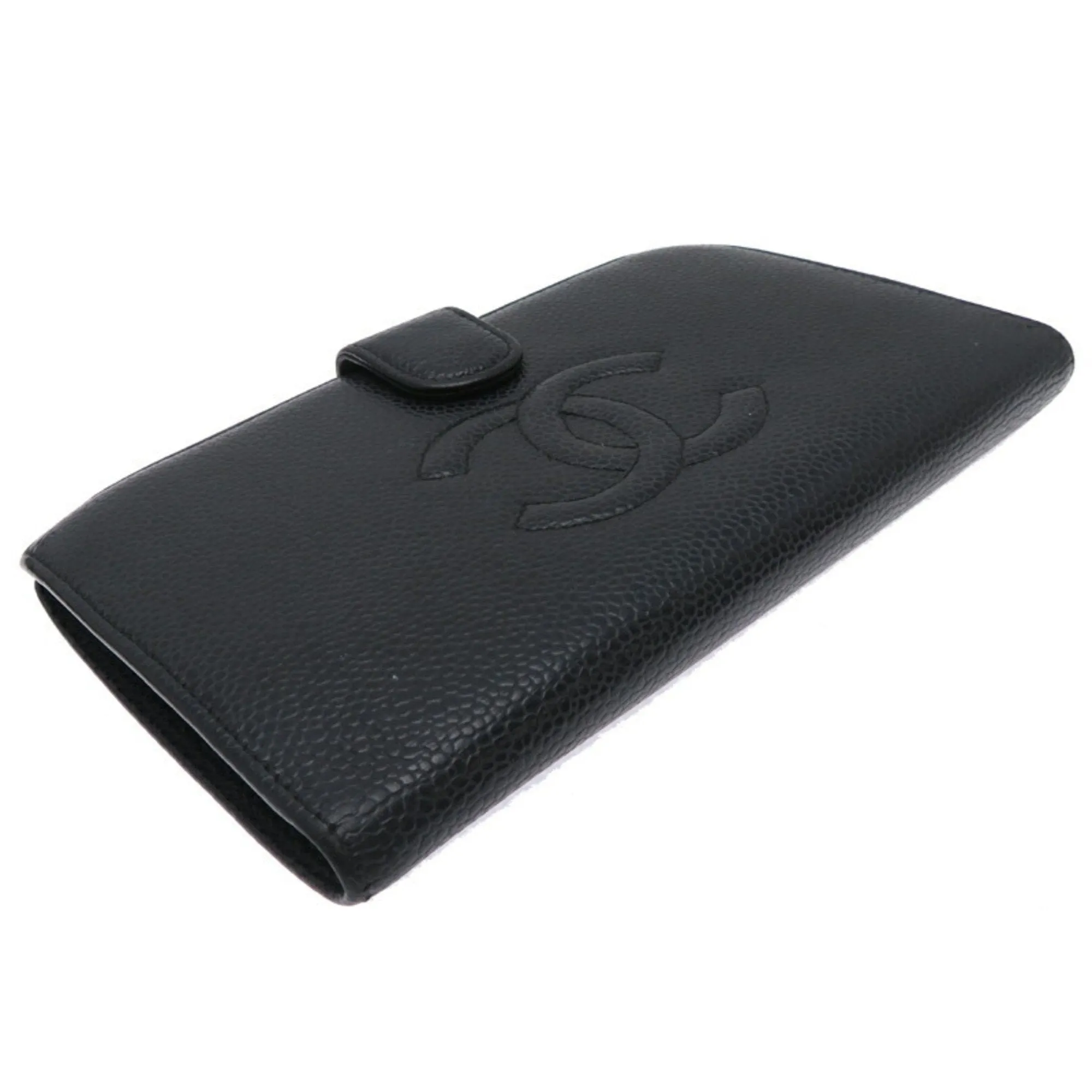 Chanel Grained Calfskin Long Wallet (Bi-Fold) (Pre-Owned)