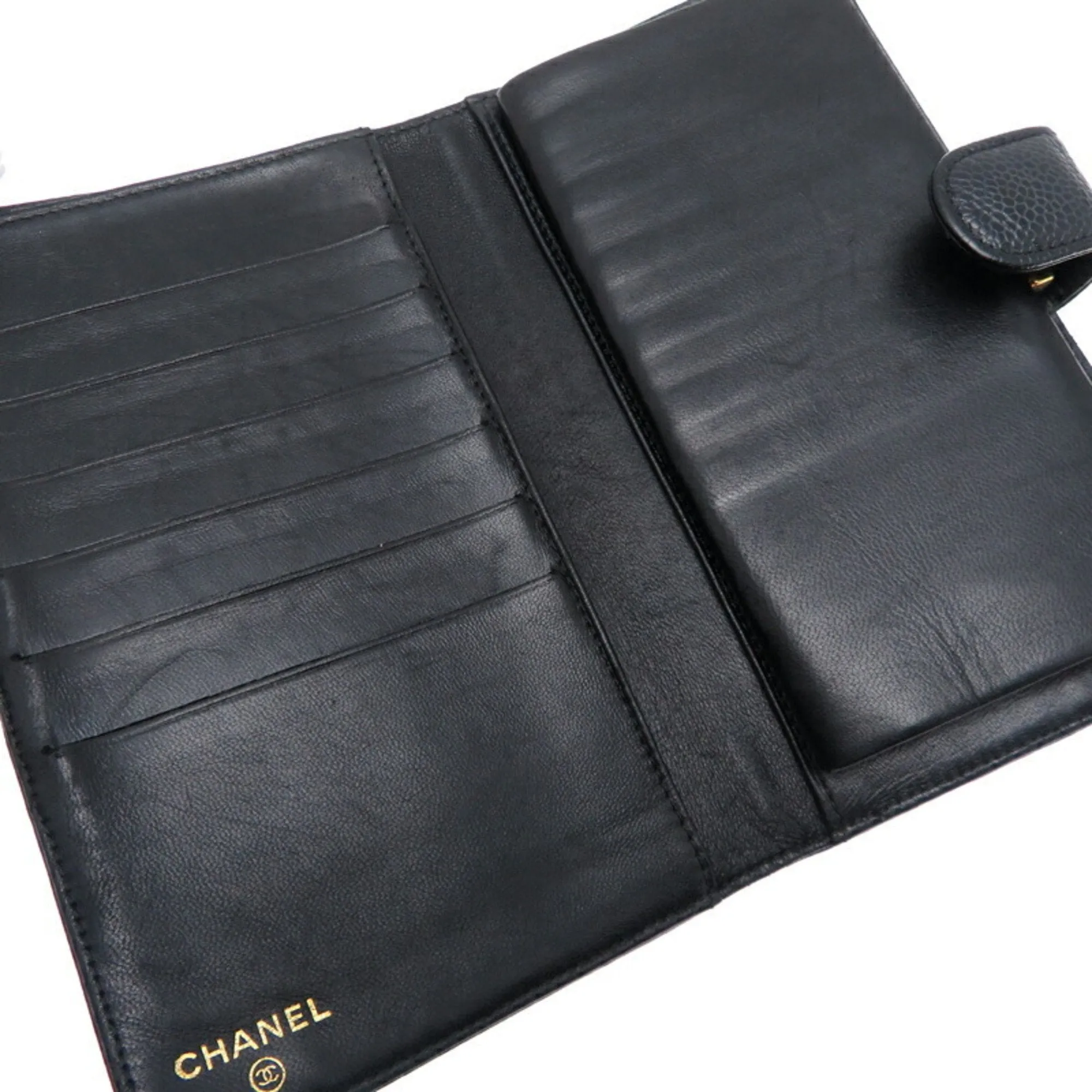 Chanel Grained Calfskin Long Wallet (Bi-Fold) (Pre-Owned)