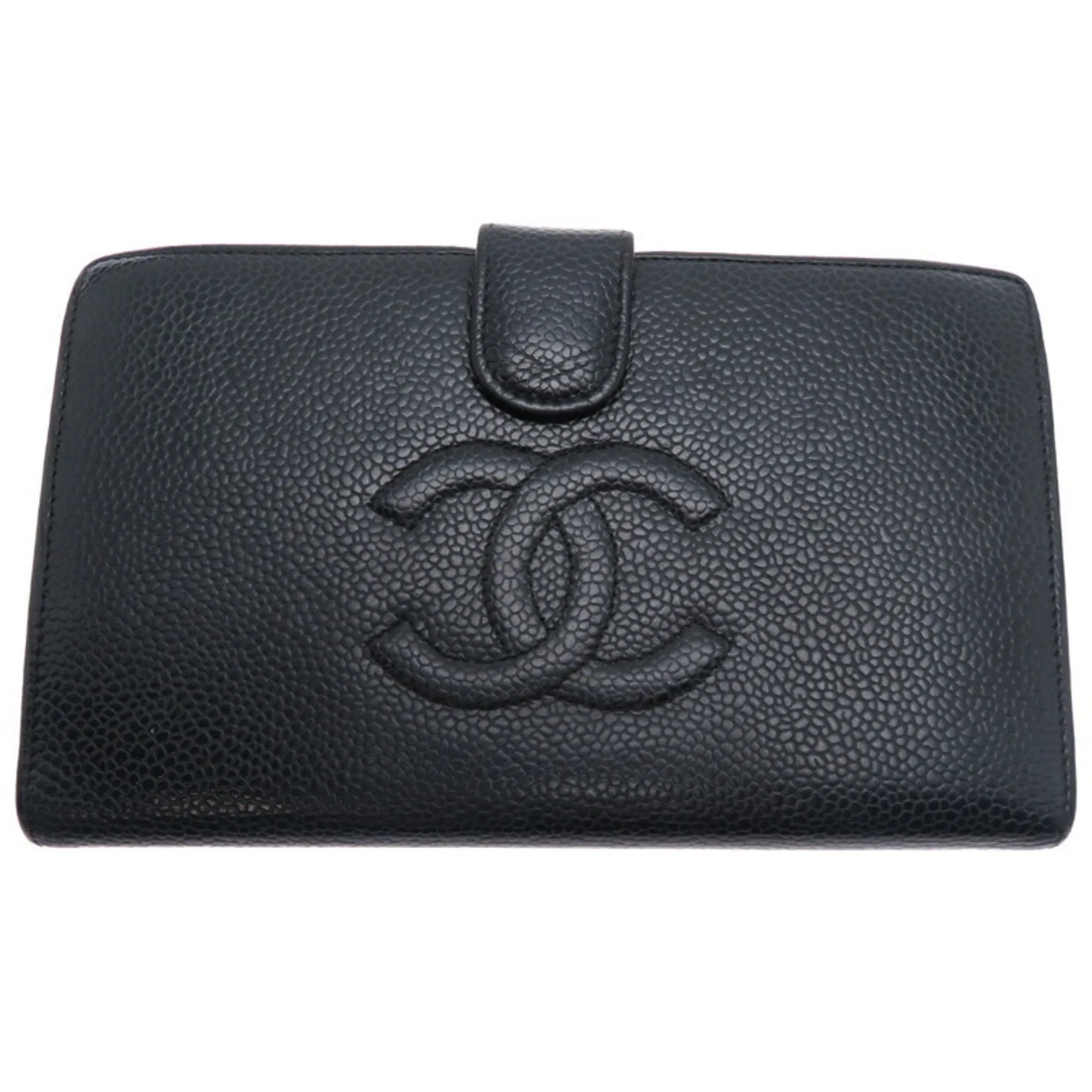 Chanel Grained Calfskin Long Wallet (Bi-Fold) (Pre-Owned)