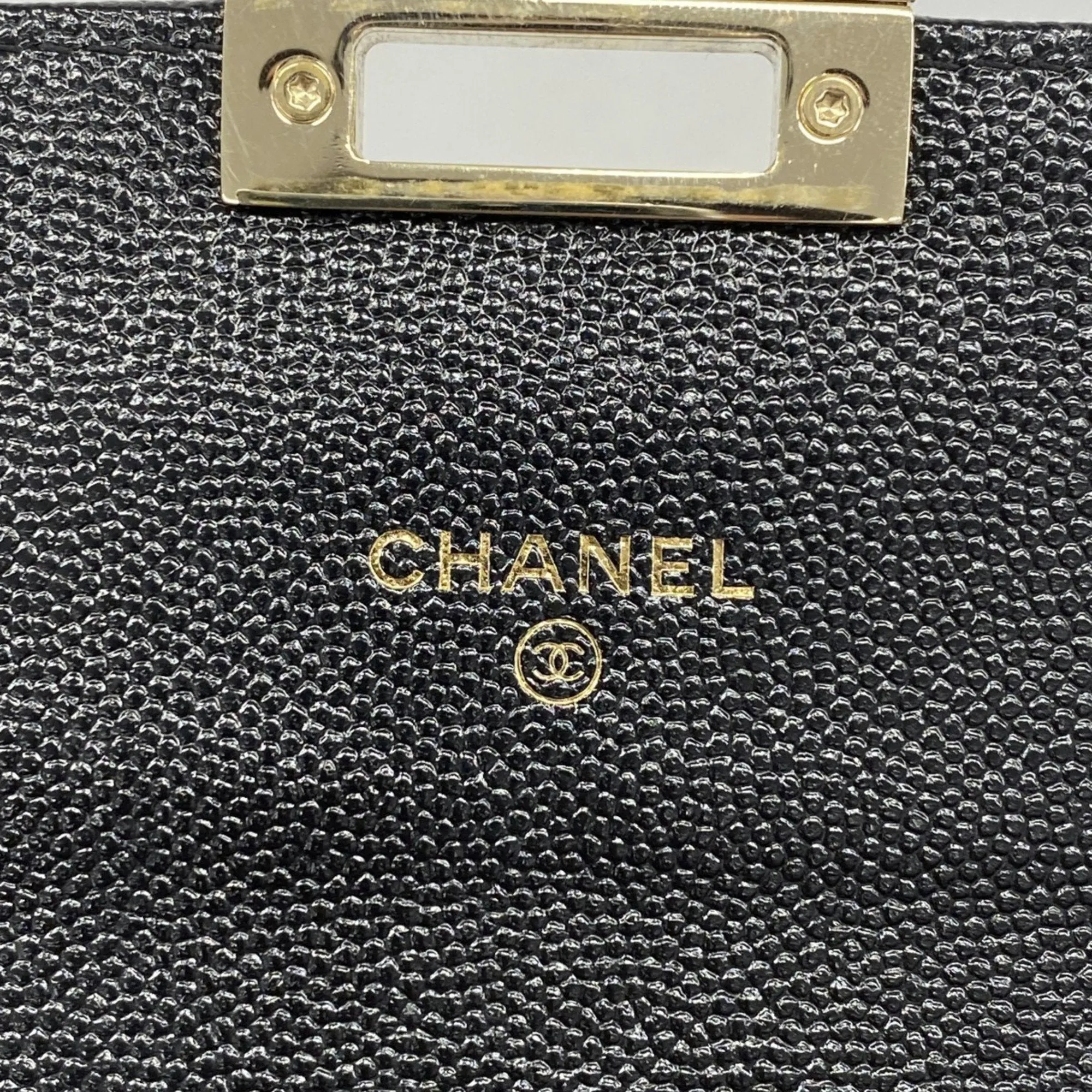 Chanel Grained Calfskin Long Wallet (Bi-Fold) (Pre-Owned)