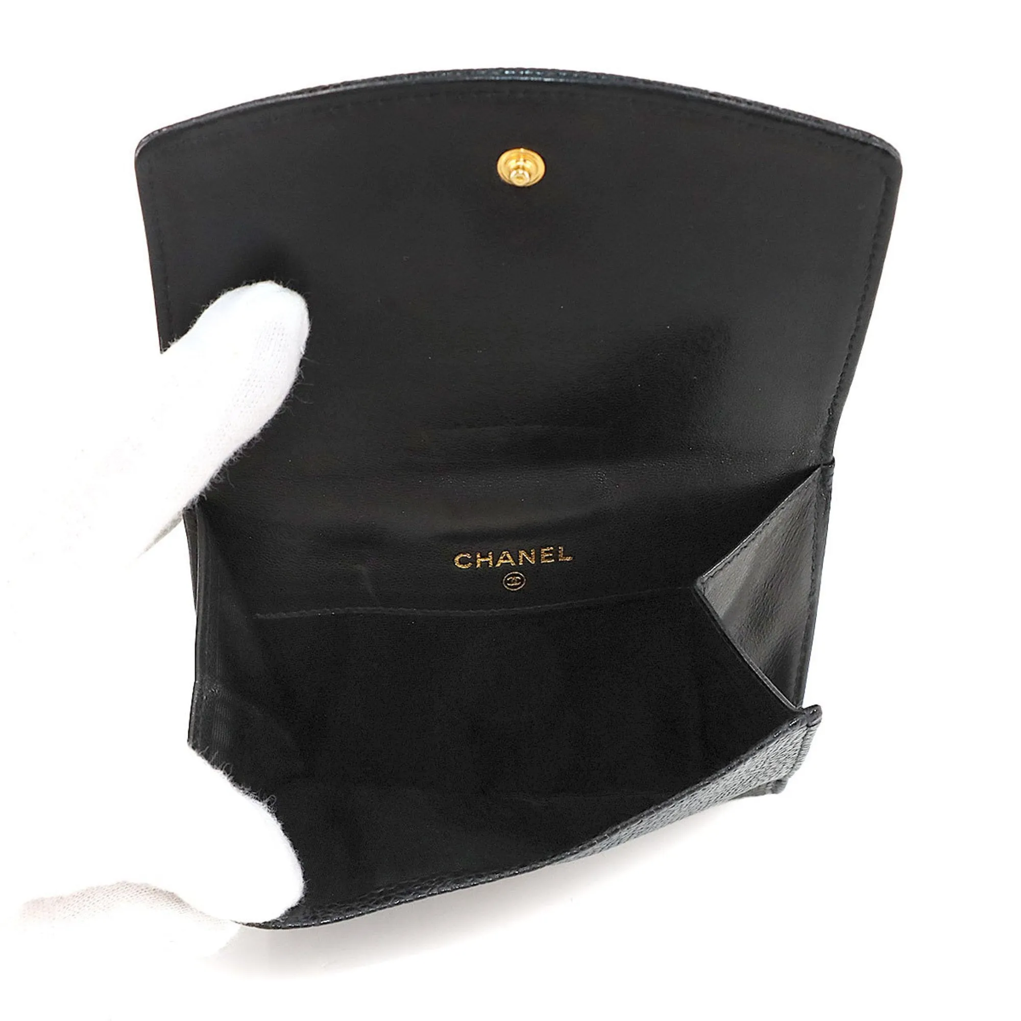 Chanel Grained Calfskin Wallet (Bi-Fold) (Pre-Owned)