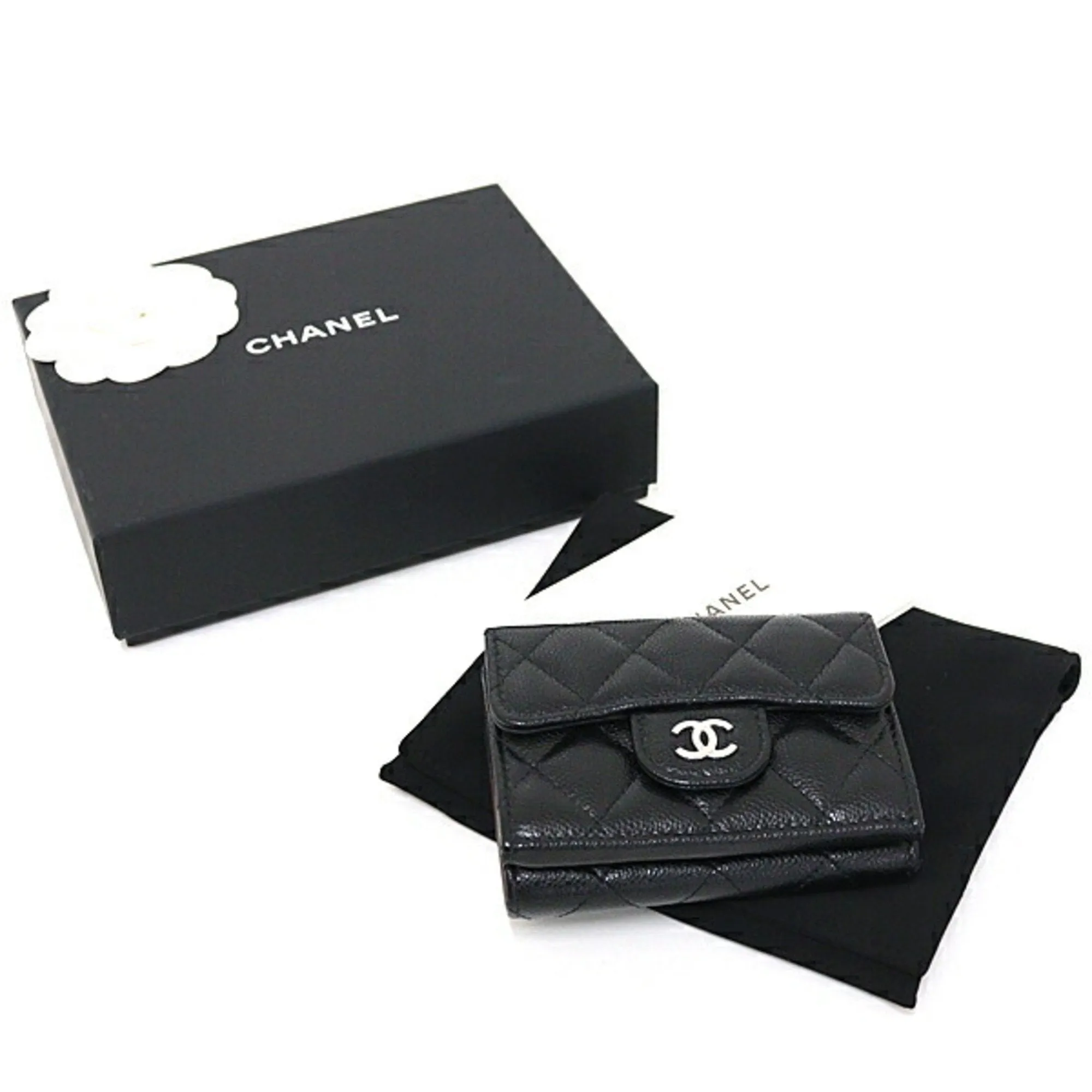 Chanel Grained Calfskin Wallet (Tri-Fold) (Pre-Owned)