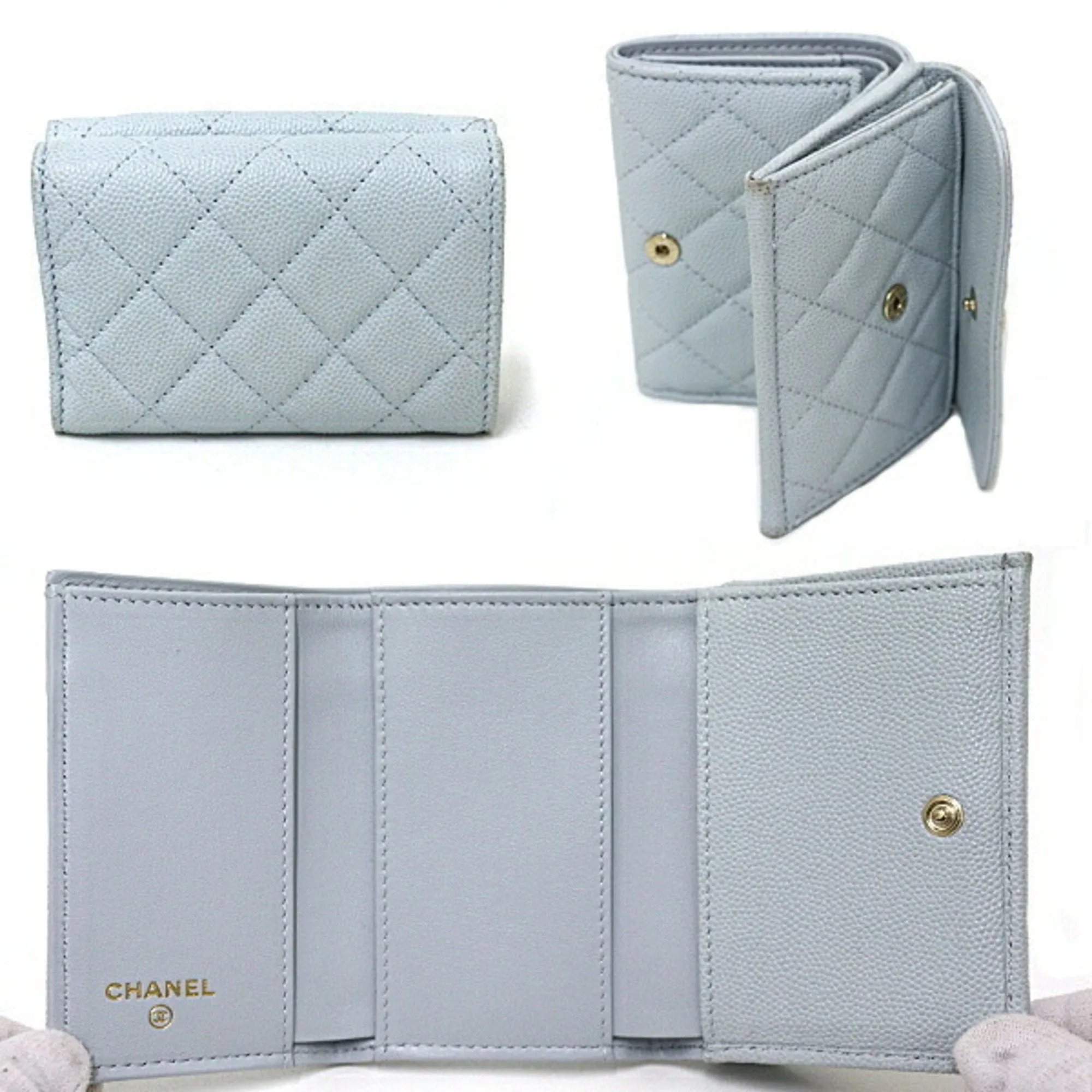 Chanel Grained Calfskin Wallet (Tri-Fold) (Pre-Owned)