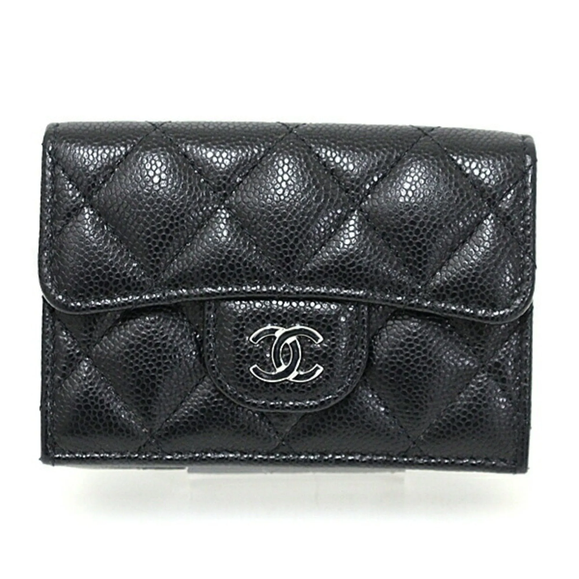 Chanel Grained Calfskin Wallet (Tri-Fold) (Pre-Owned)
