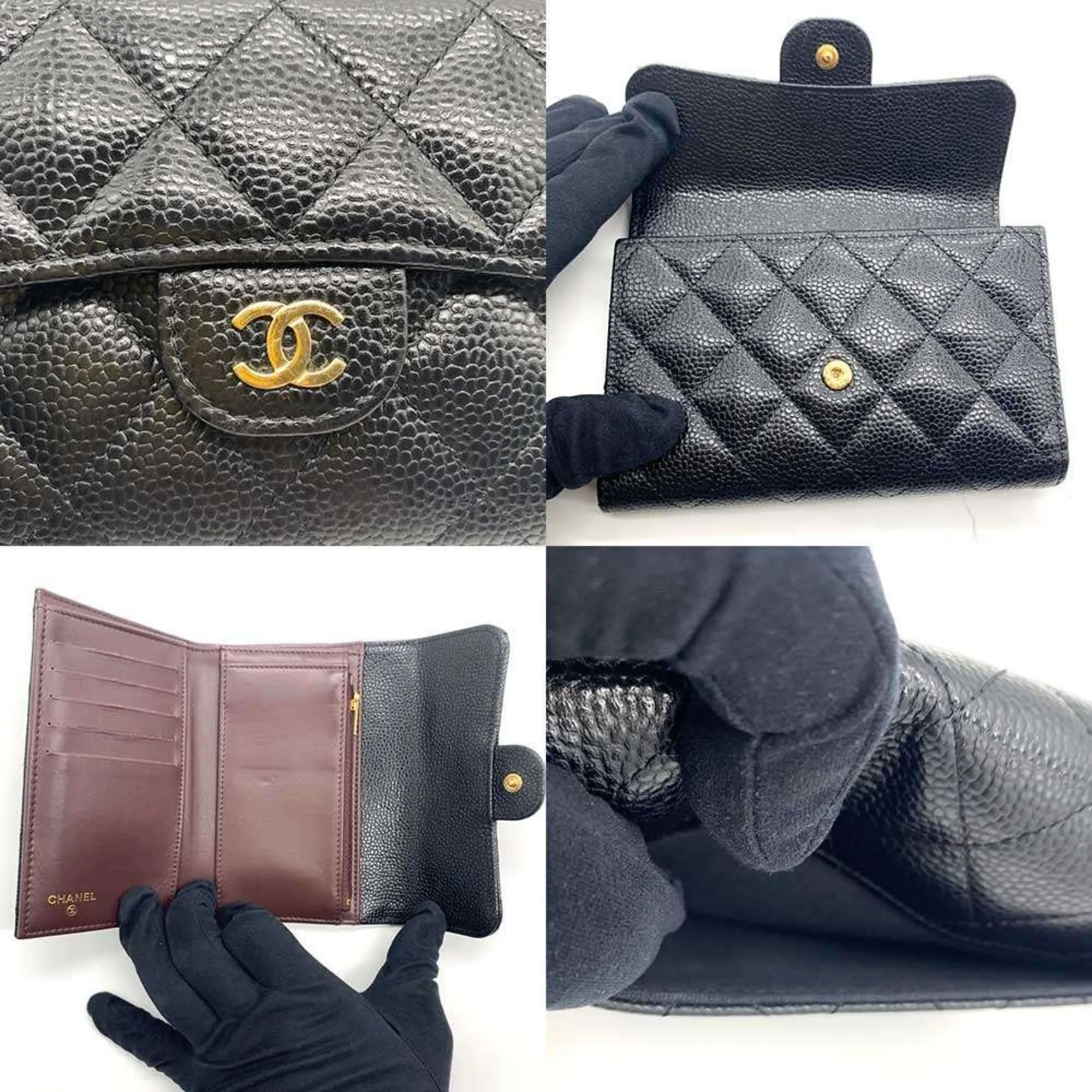 Chanel Grained Calfskin Wallet (Tri-Fold) (Pre-Owned)