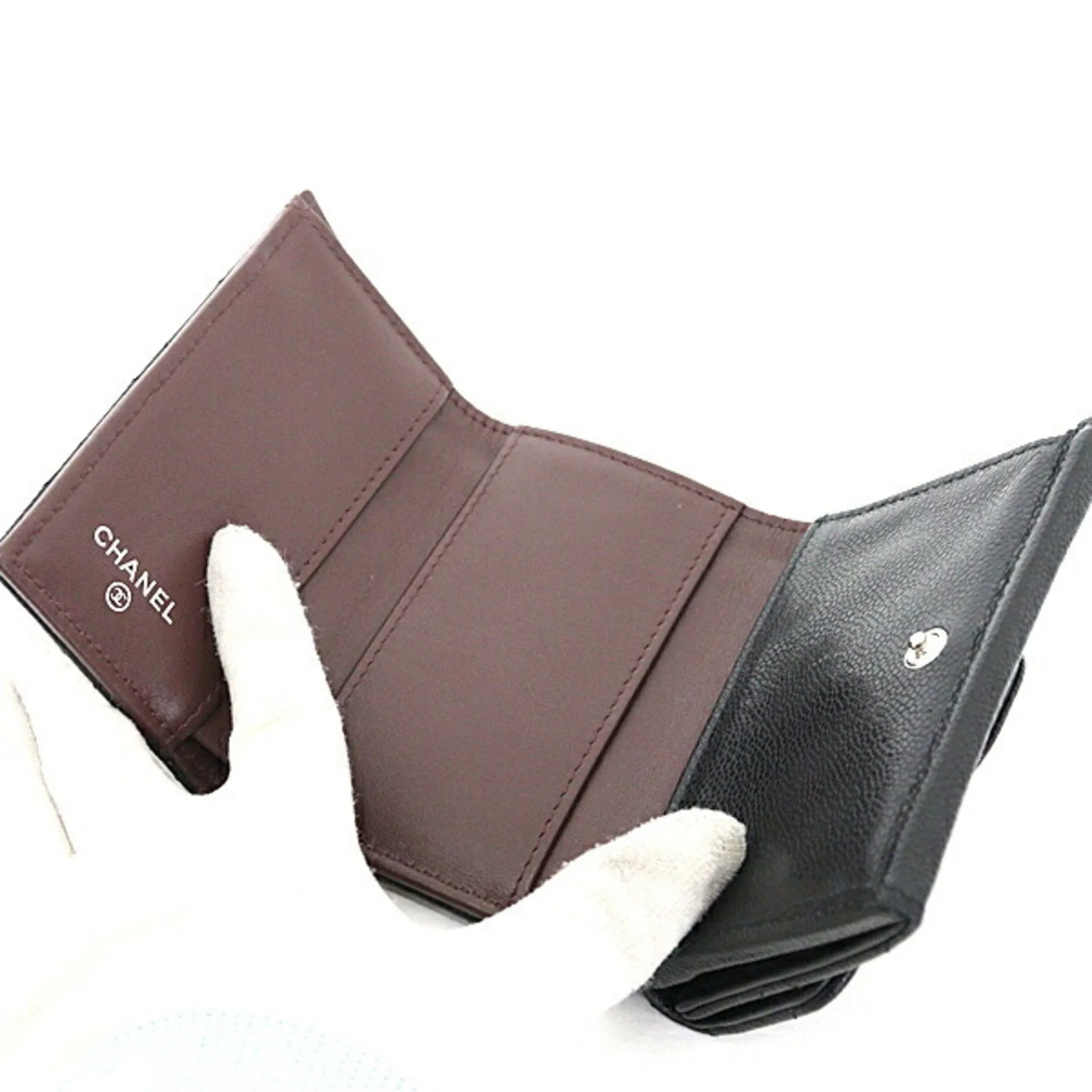 Chanel Grained Calfskin Wallet (Tri-Fold) (Pre-Owned)