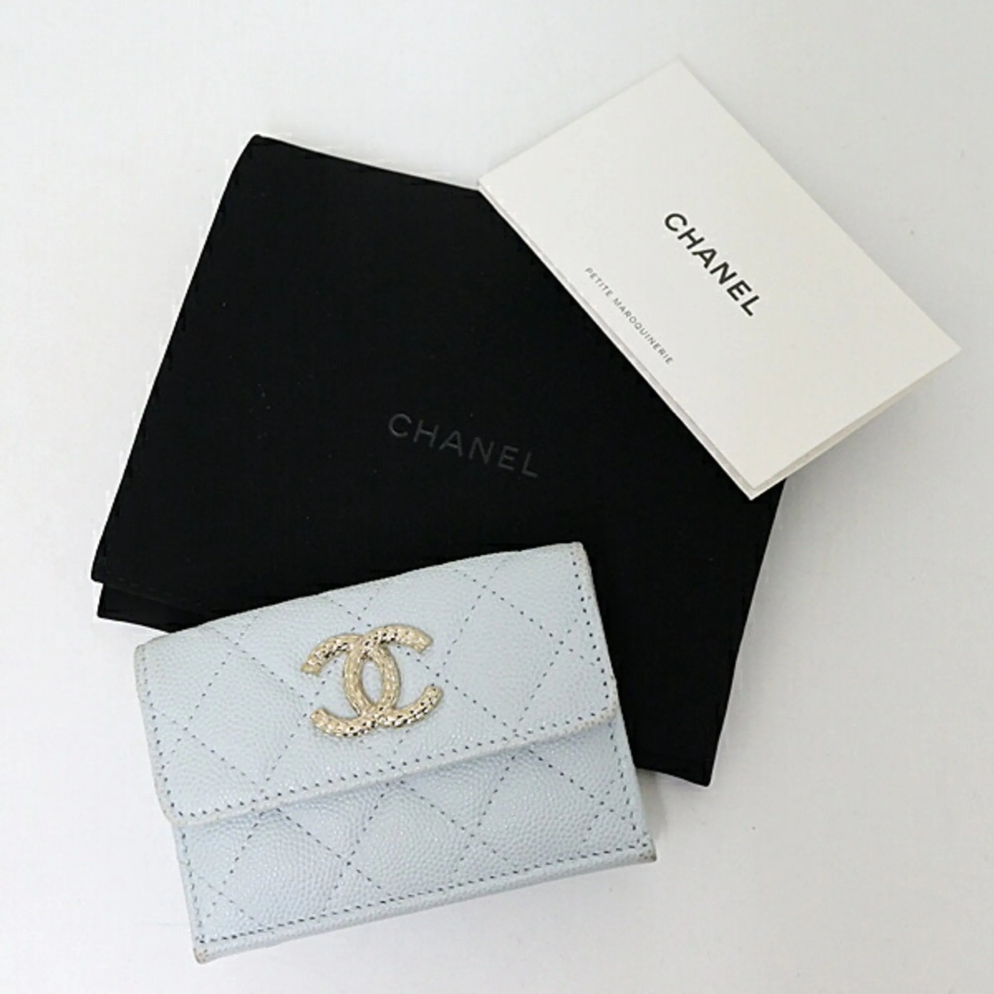 Chanel Grained Calfskin Wallet (Tri-Fold) (Pre-Owned)