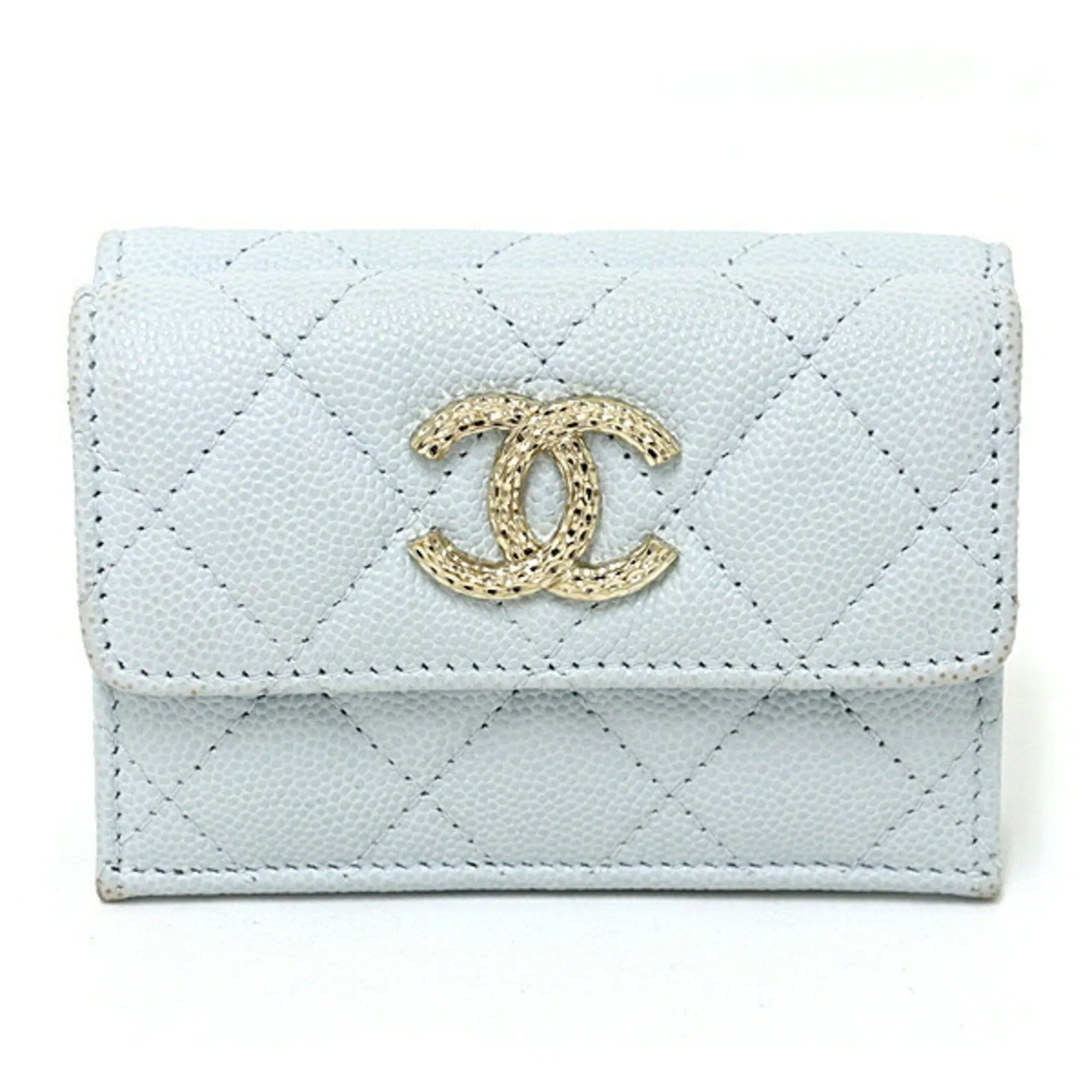 Chanel Grained Calfskin Wallet (Tri-Fold) (Pre-Owned)