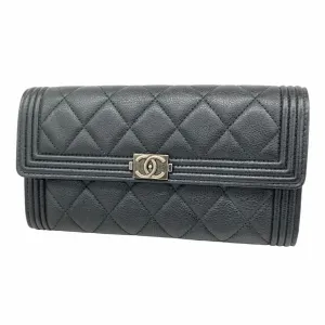 Chanel Leather Long Wallet (Bi-Fold) (Pre-Owned)