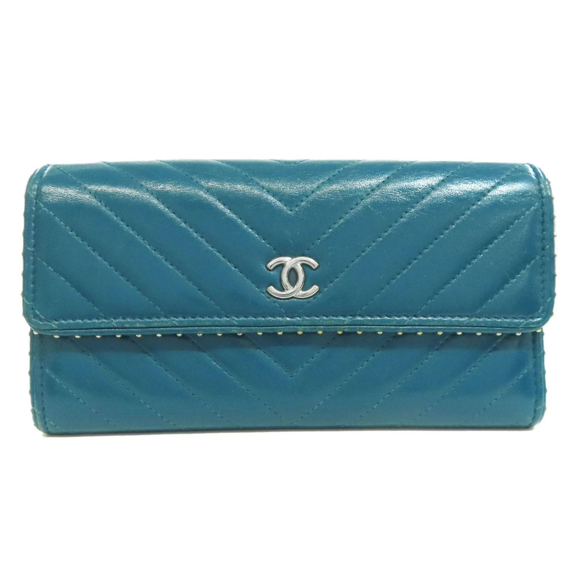 Chanel Leather Long Wallet (Bi-Fold) (Pre-Owned)