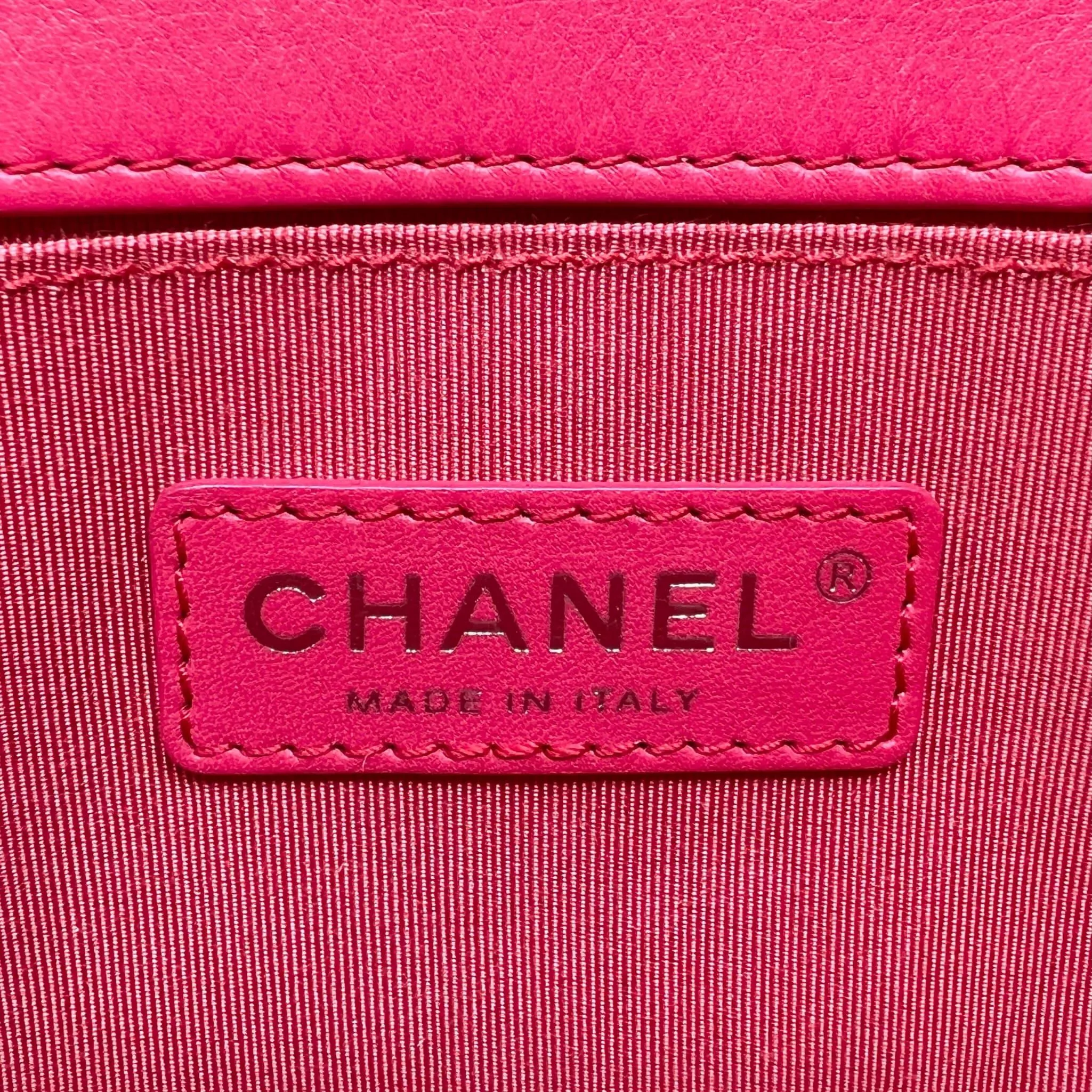 Chanel Pink Patent Small Boy Bag