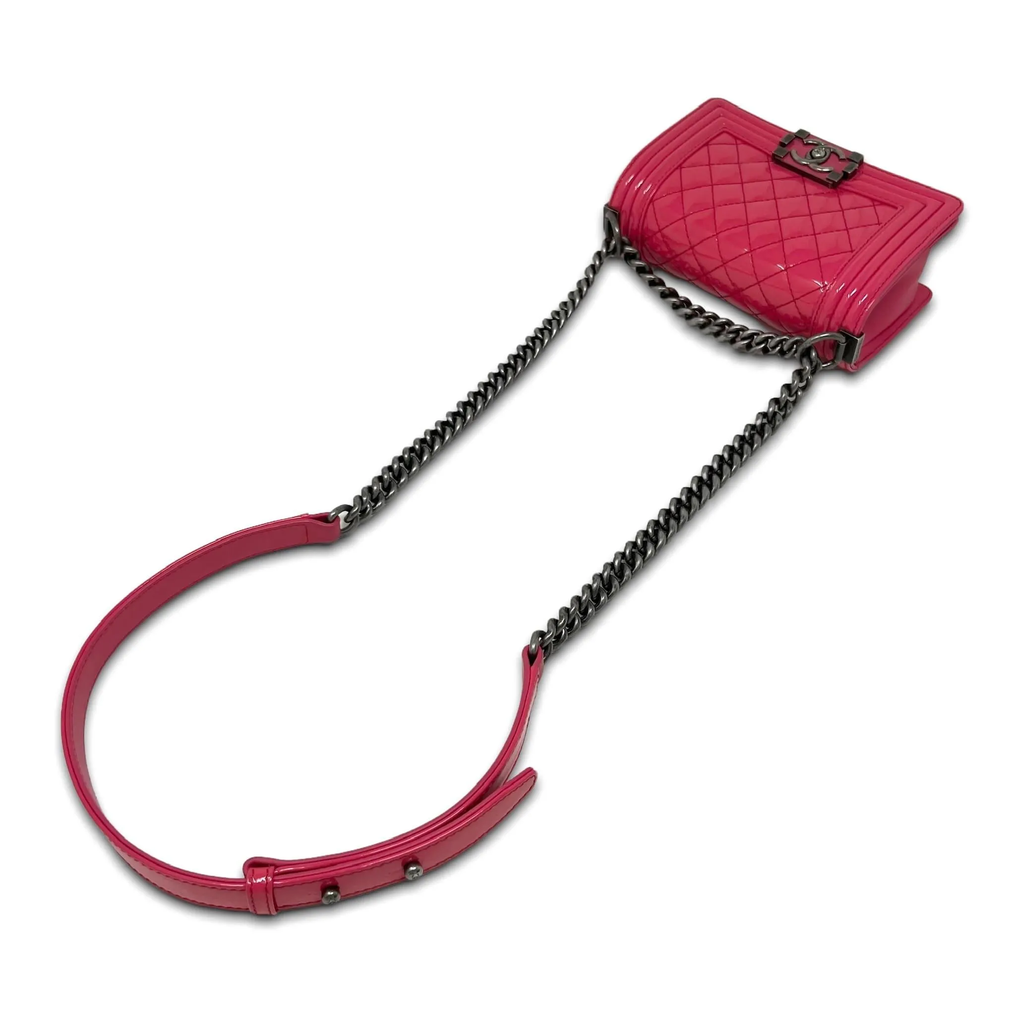 Chanel Pink Patent Small Boy Bag