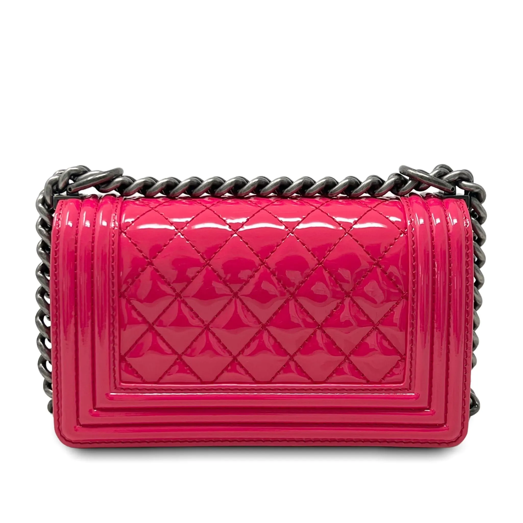Chanel Pink Patent Small Boy Bag
