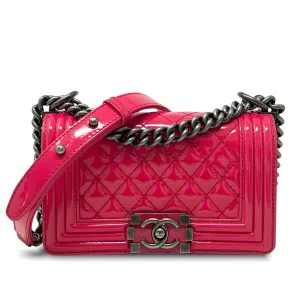Chanel Pink Patent Small Boy Bag