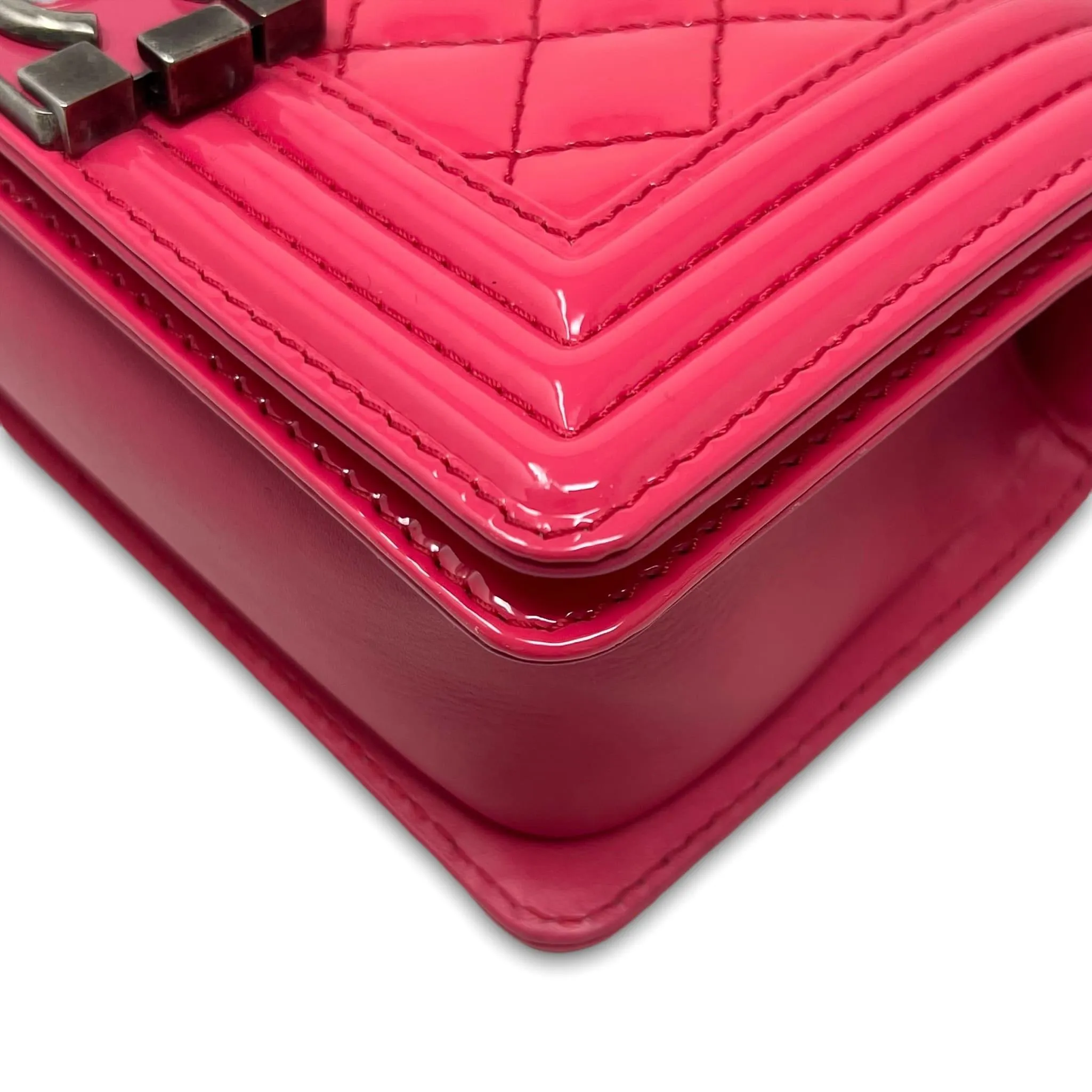 Chanel Pink Patent Small Boy Bag