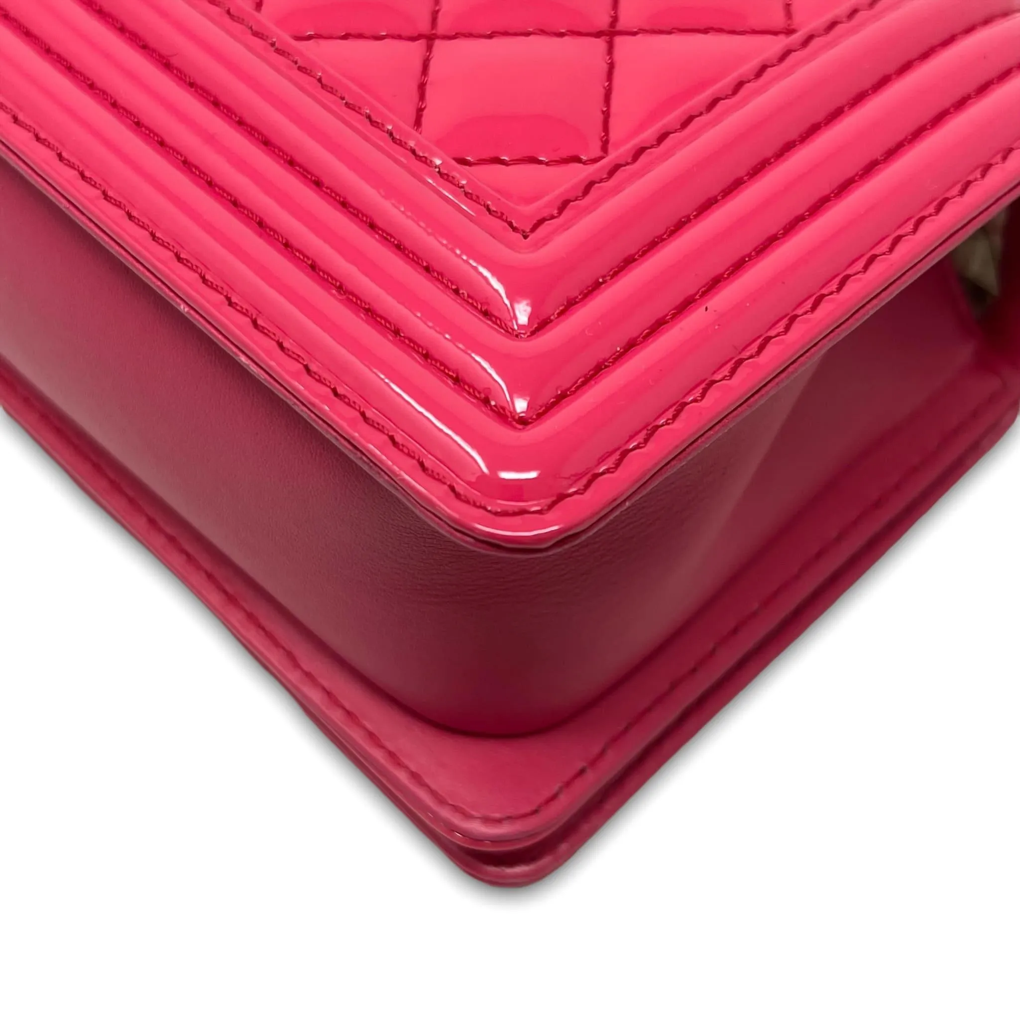 Chanel Pink Patent Small Boy Bag