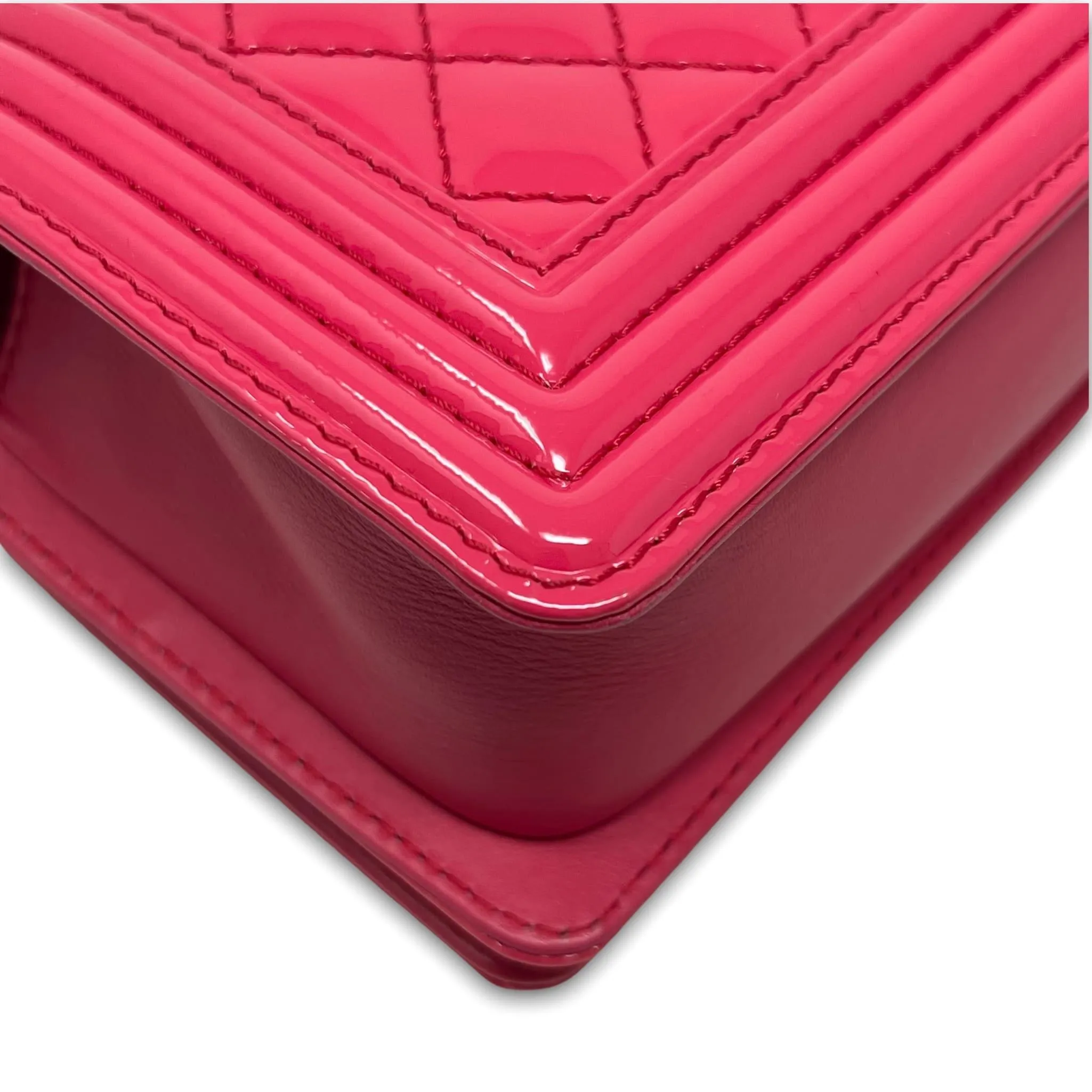 Chanel Pink Patent Small Boy Bag