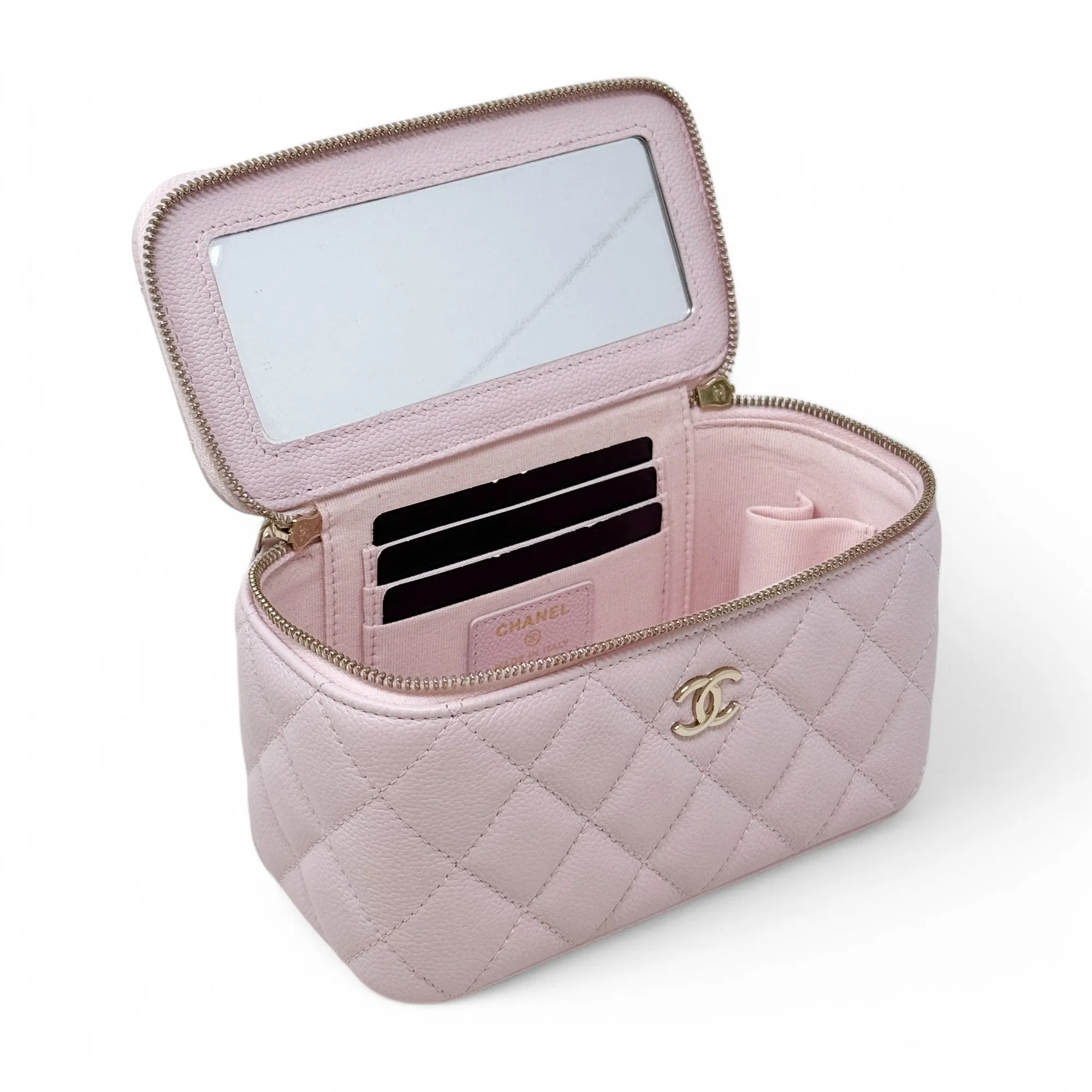 Chanel Pink Small Vanity With Chain