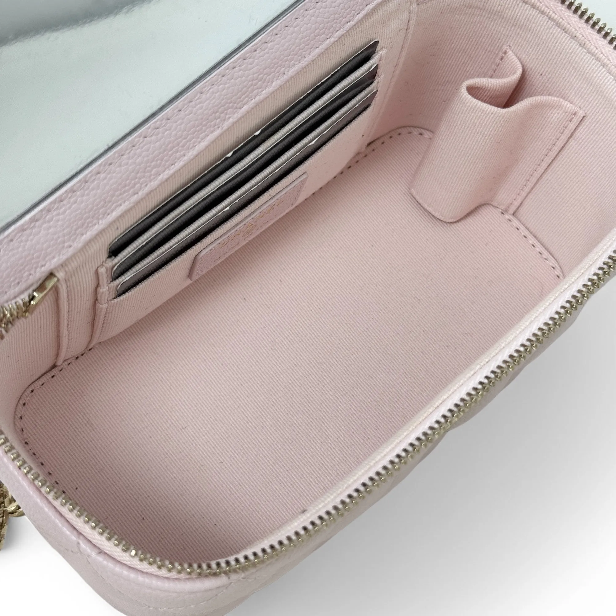 Chanel Pink Small Vanity With Chain