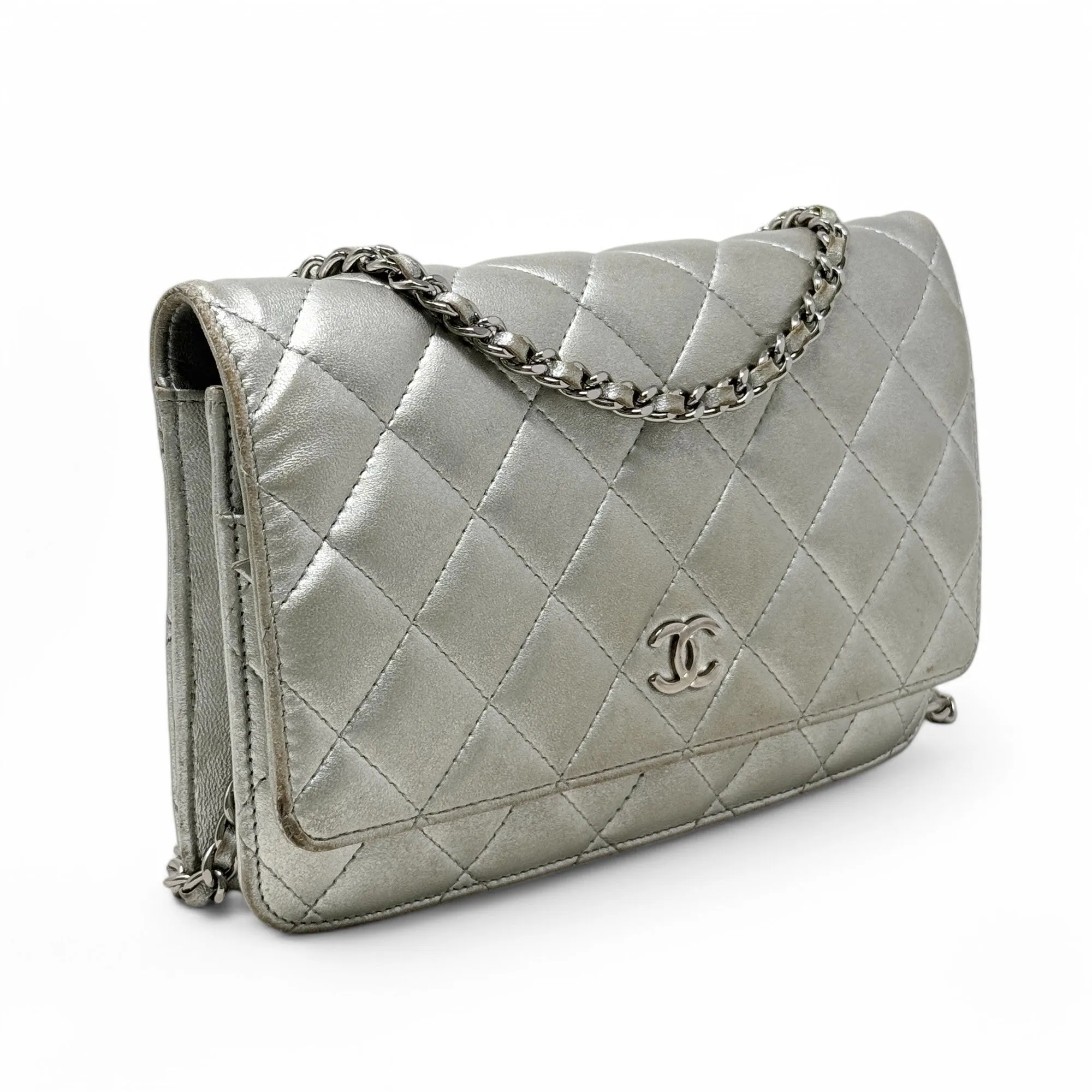 Chanel Silver Wallet On Chain