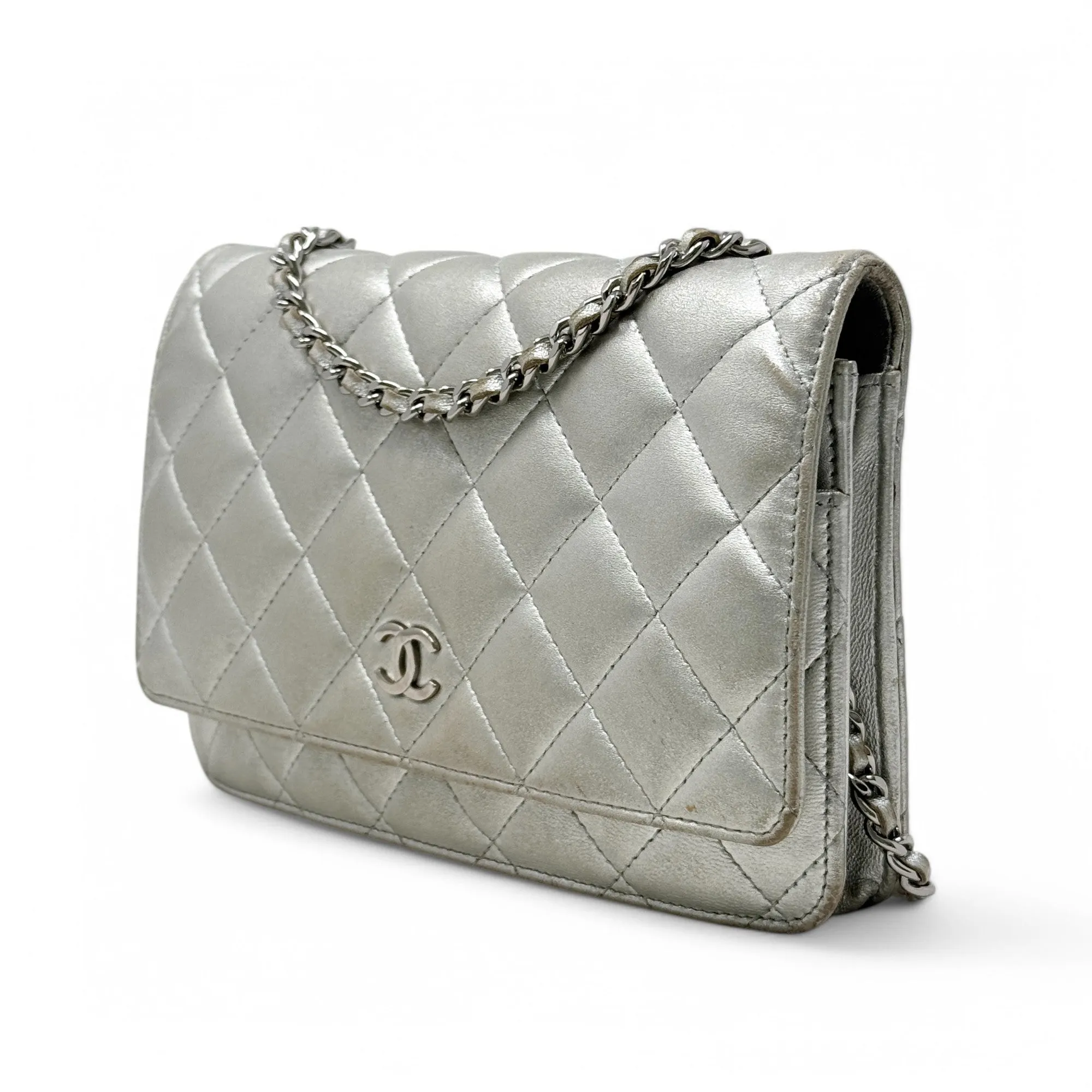 Chanel Silver Wallet On Chain
