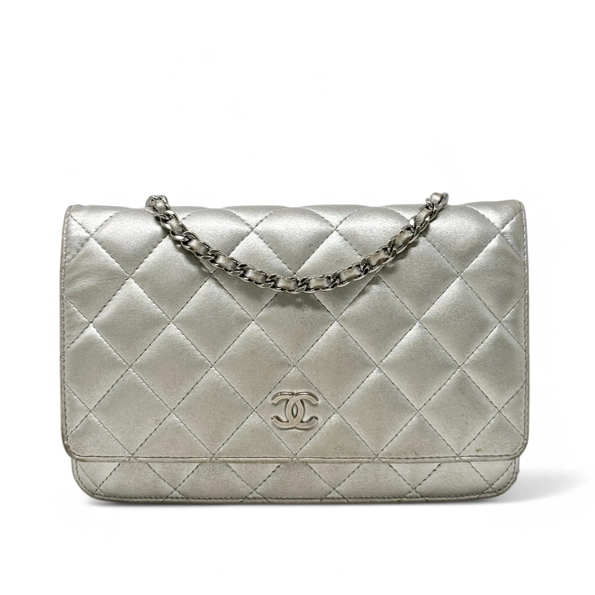 Chanel Silver Wallet On Chain