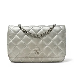 Chanel Silver Wallet On Chain