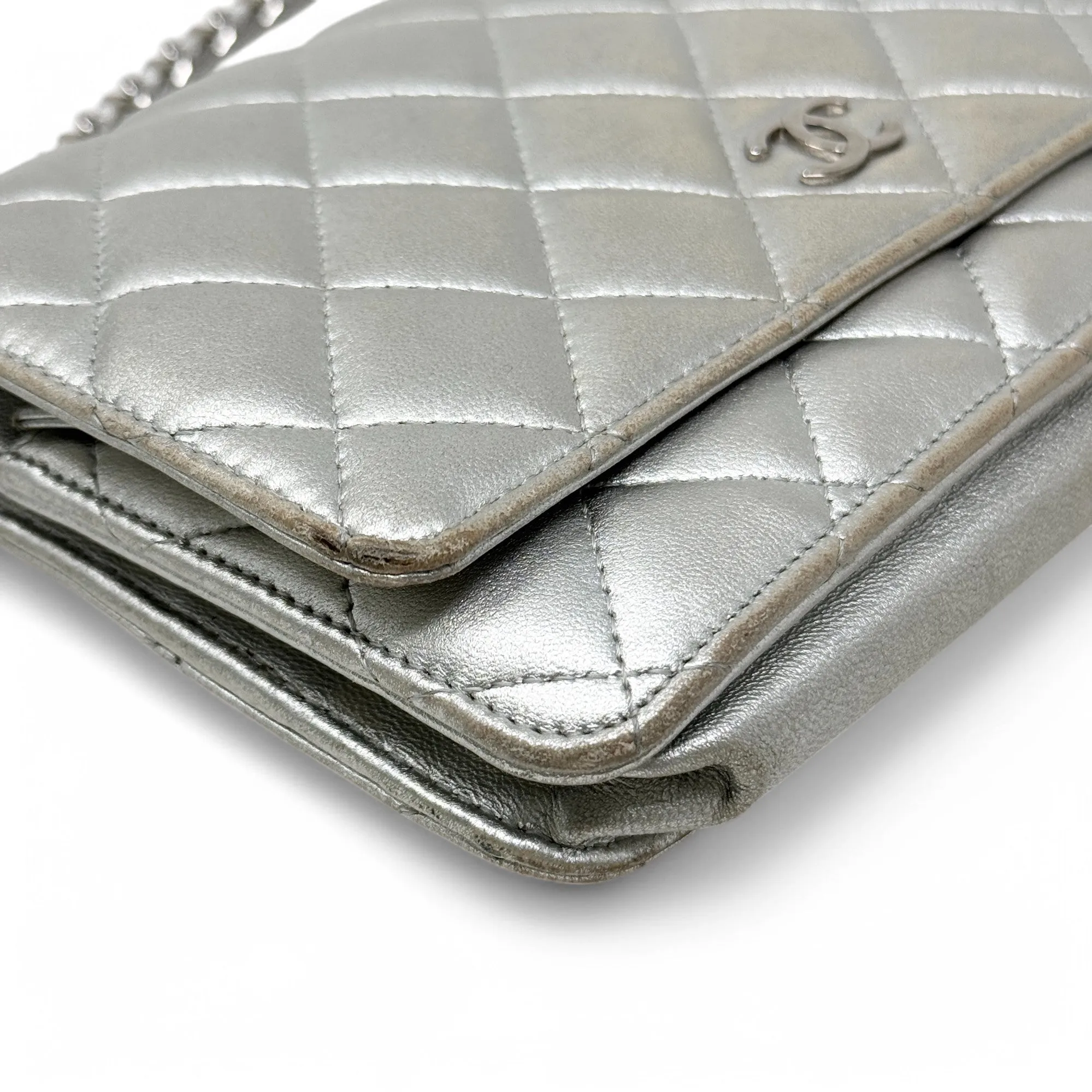 Chanel Silver Wallet On Chain