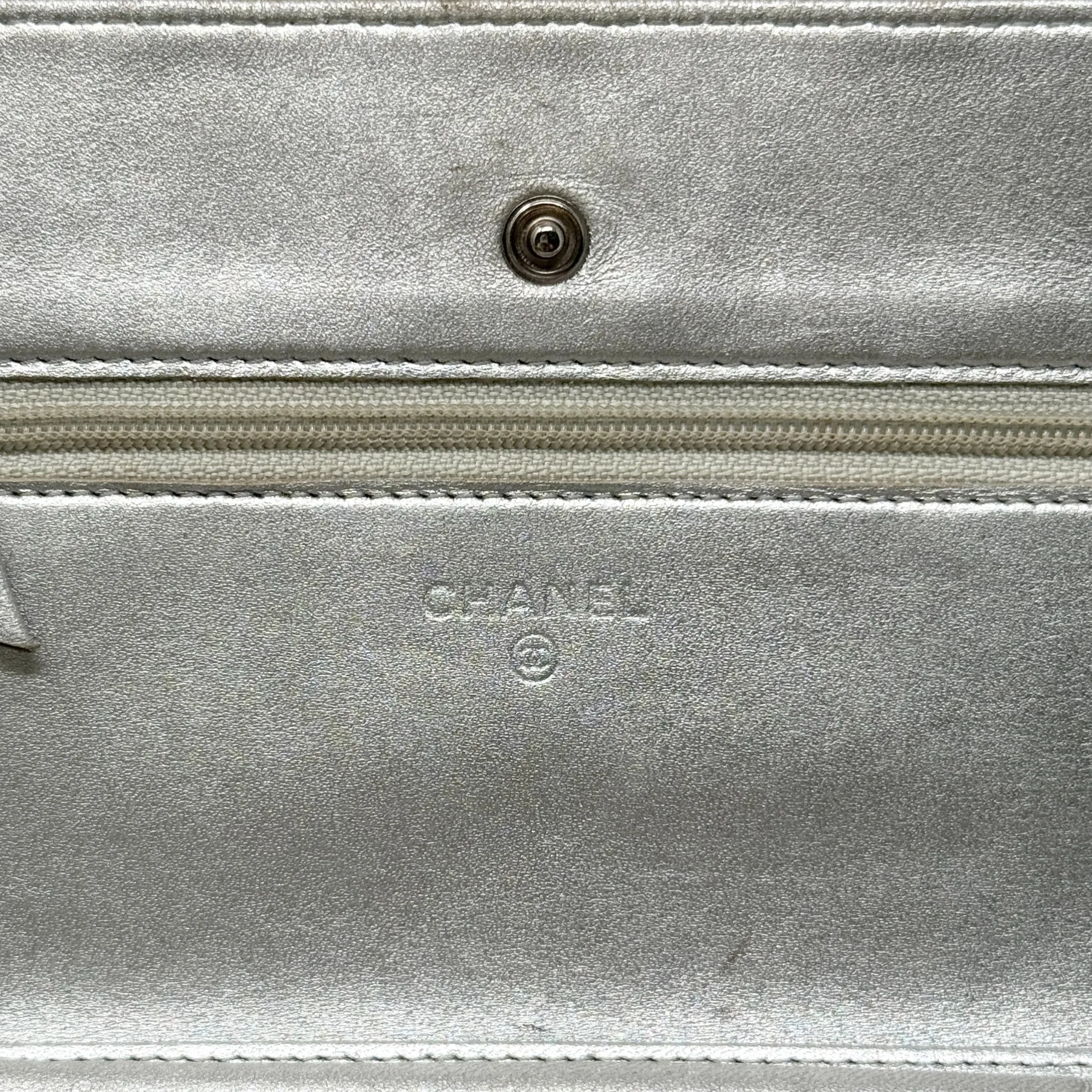 Chanel Silver Wallet On Chain