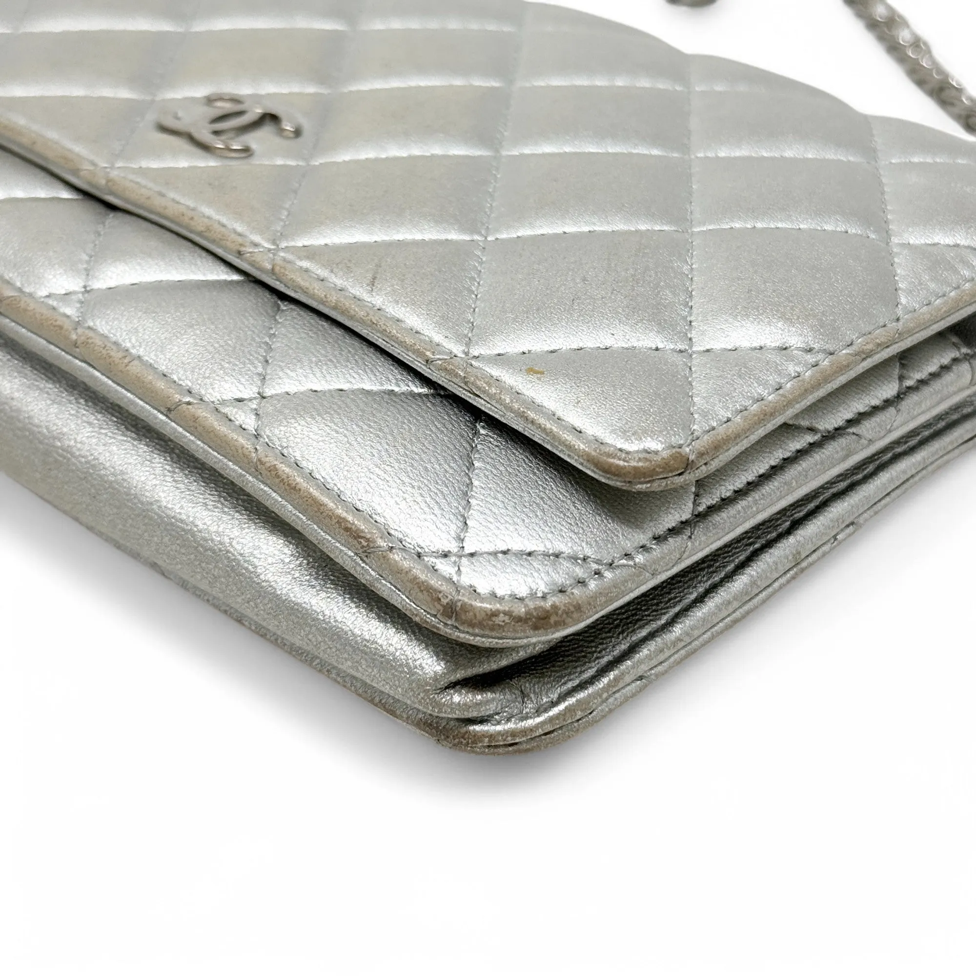 Chanel Silver Wallet On Chain